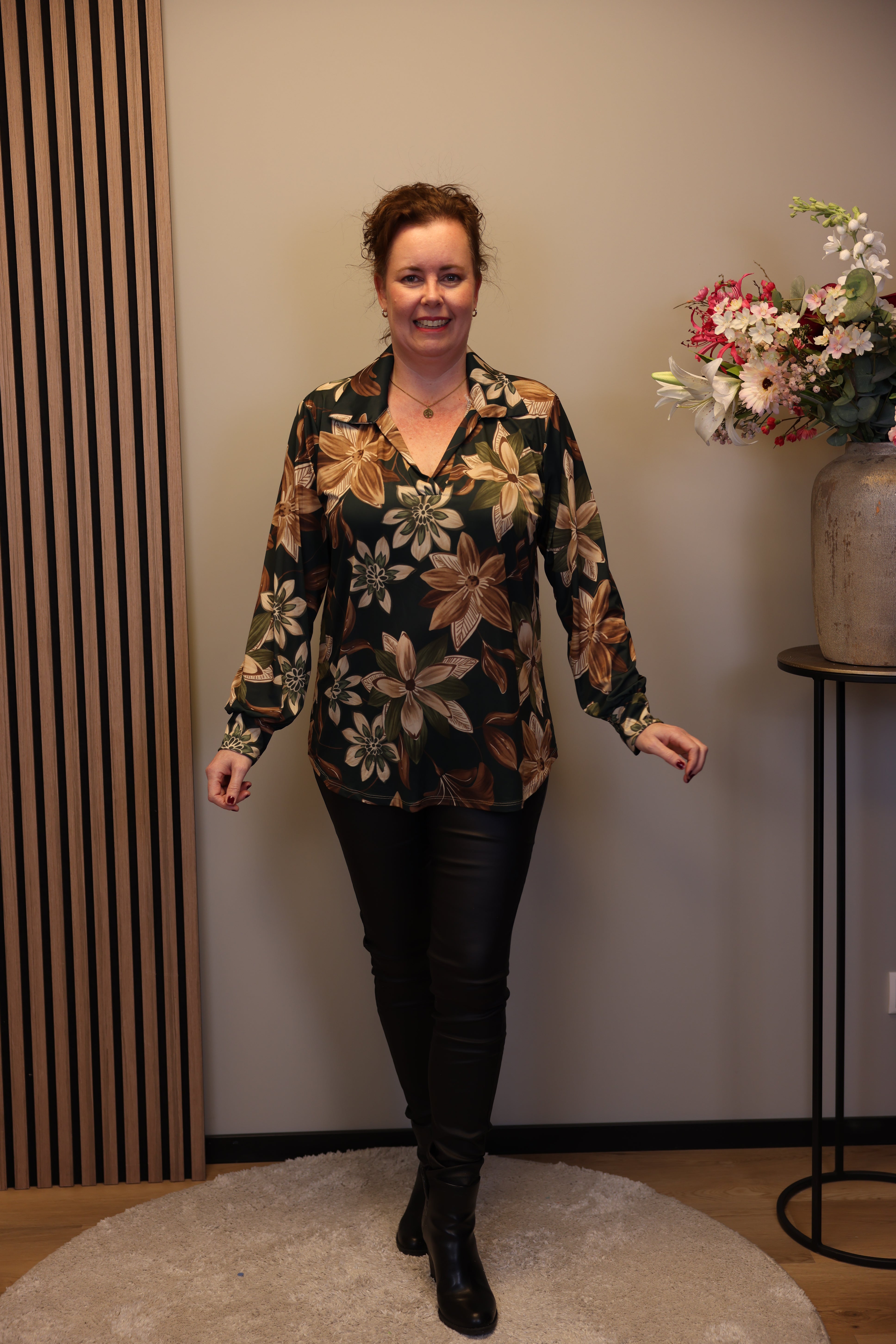 Dora | Bluse schwarz Langarm 52 bis 58