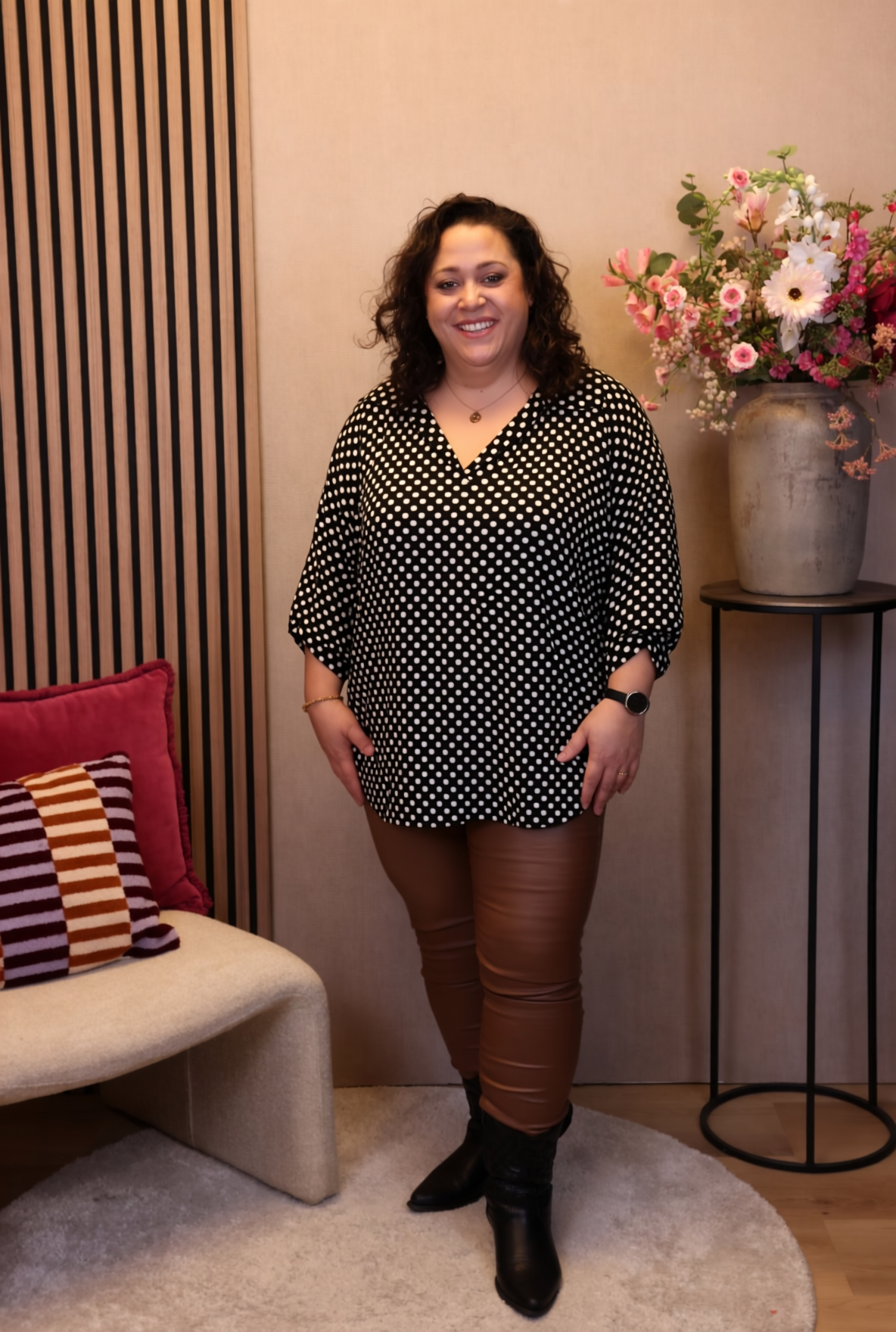 Dora | Bluse schwarz Langarm 52 bis 58