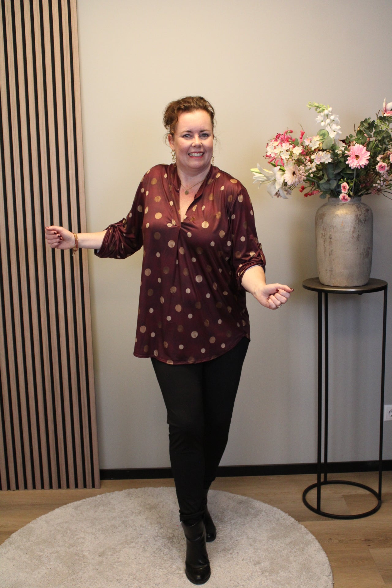 Dora | Bluse schwarz Langarm 48 bis 52