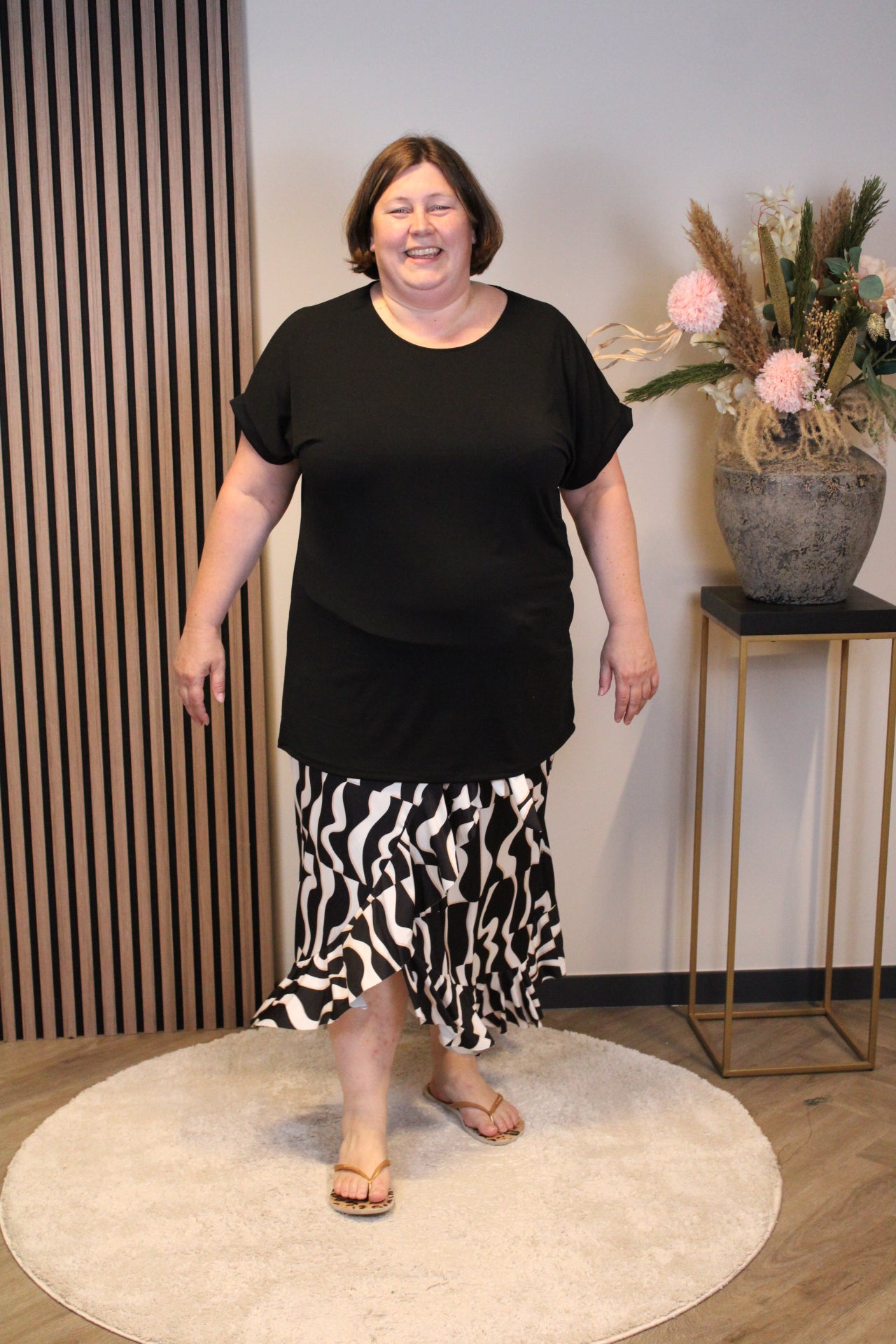 Dora | Bluse schwarz Langarm 52 bis 58