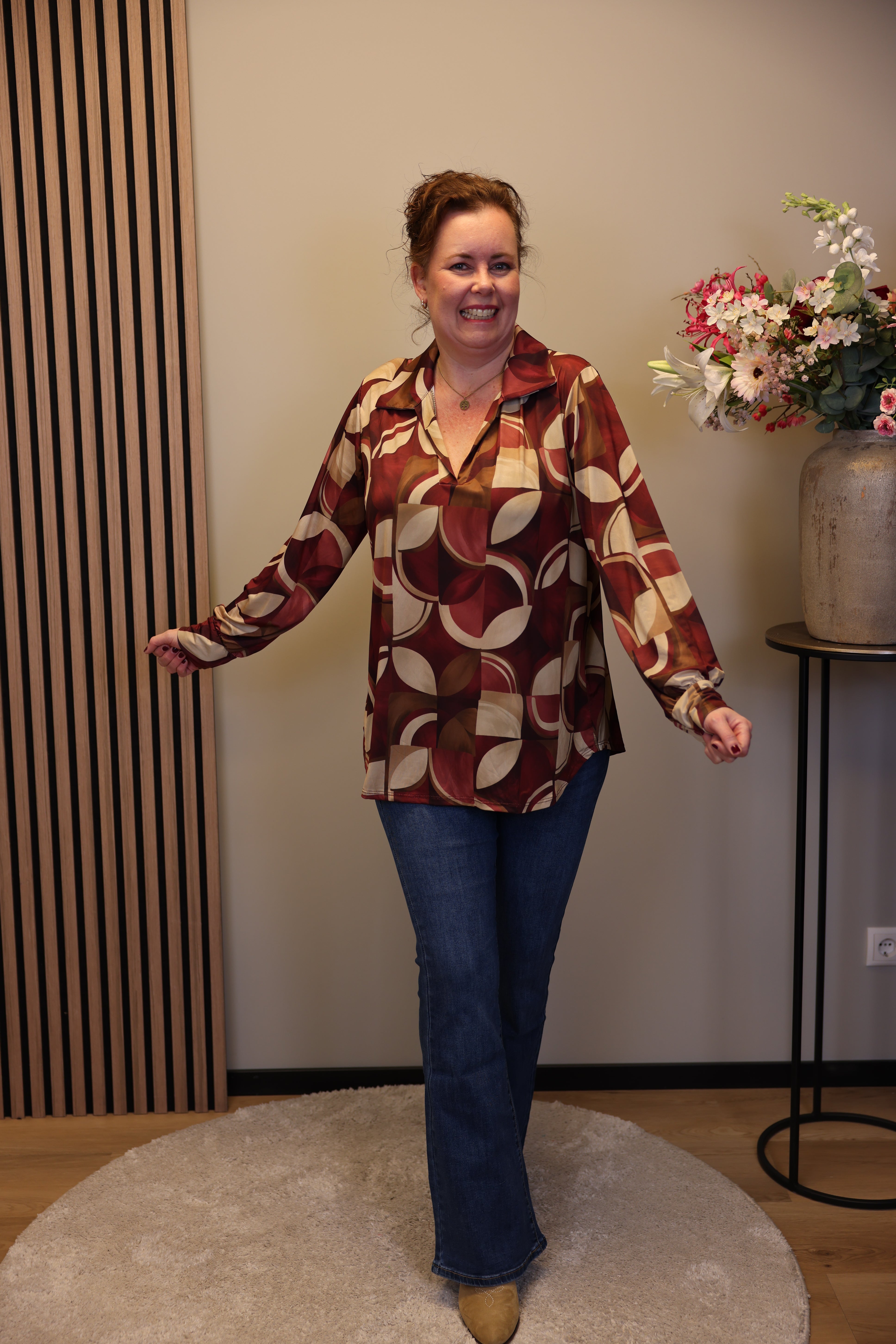 Dora | Bluse schwarz Langarm 52 bis 58