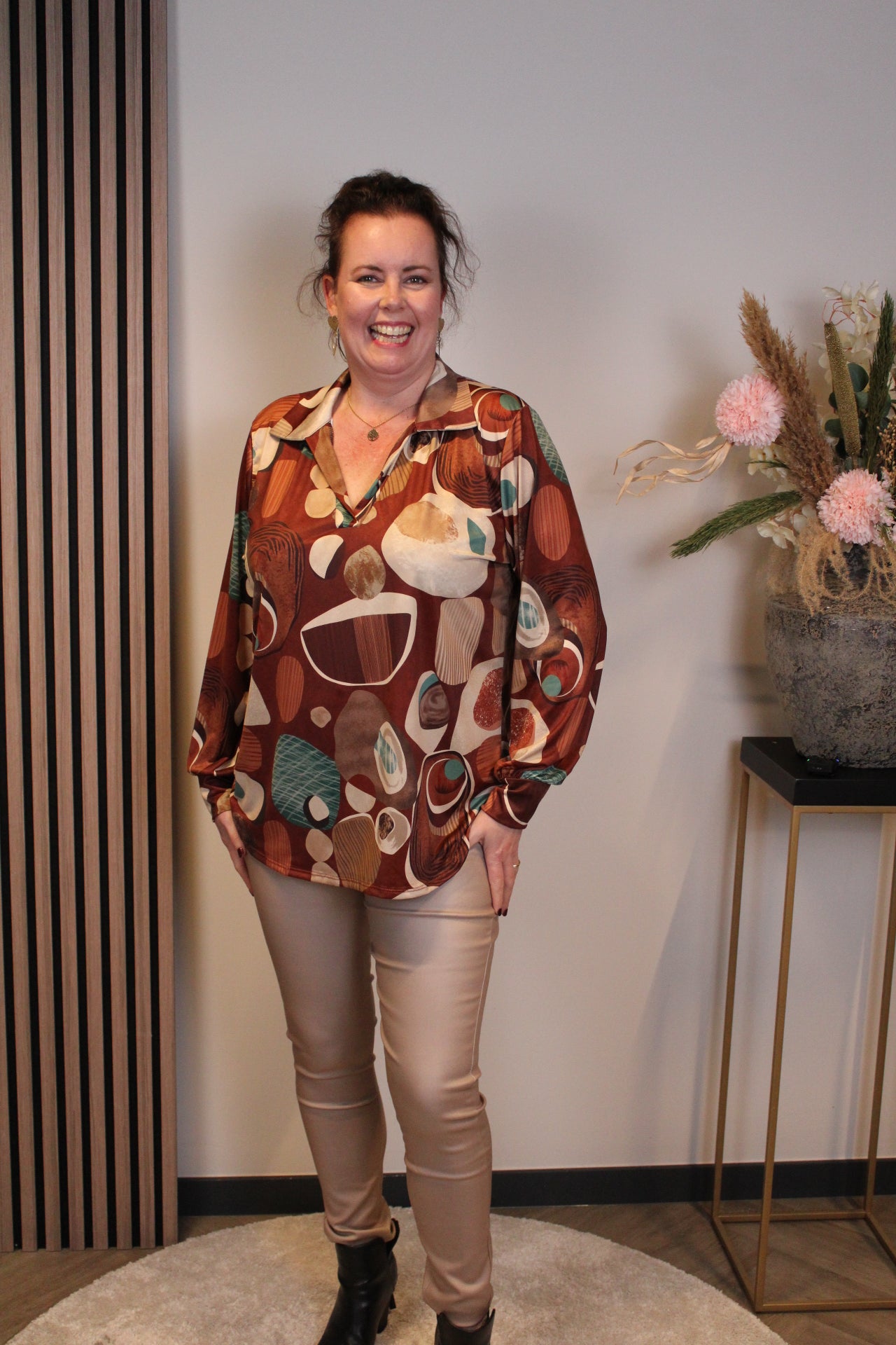 Verona | Bluse mit Kragen blau 48 bis 52