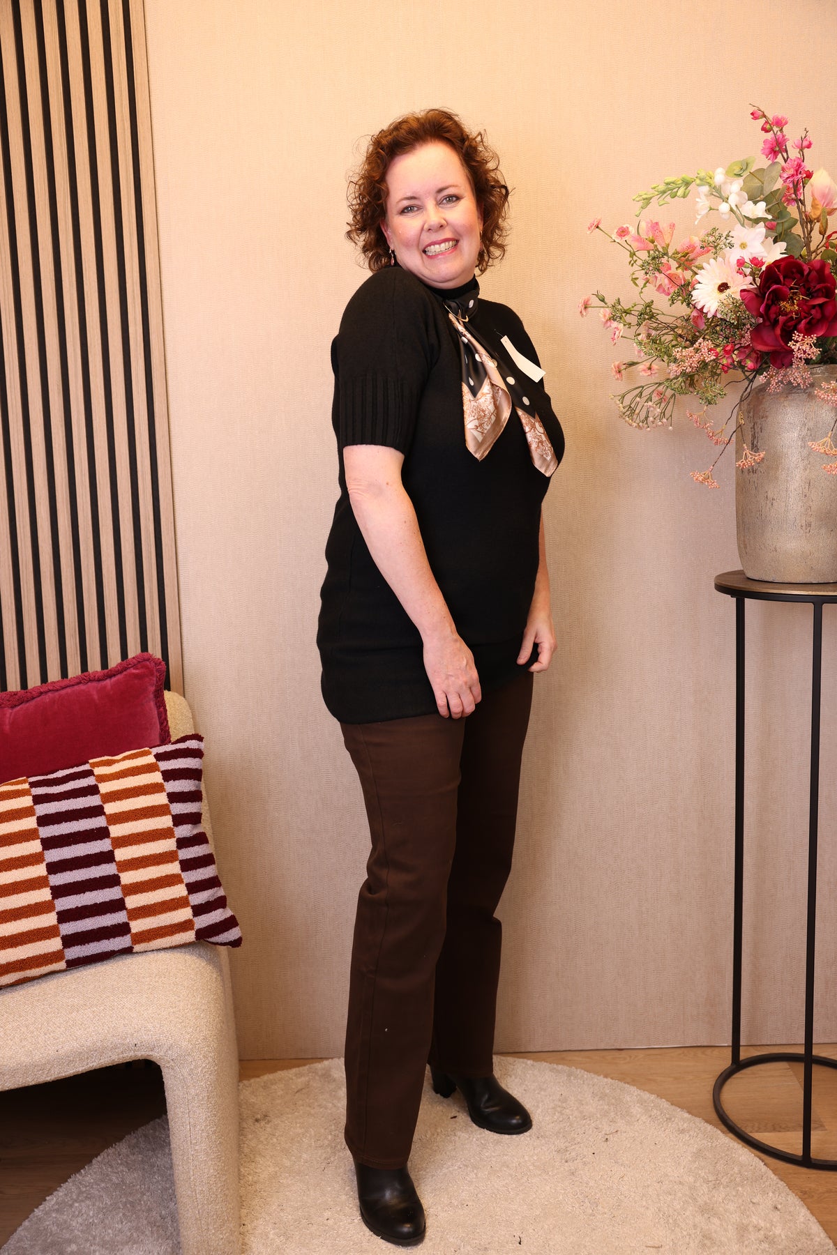 Dora | Bluse schwarz Langarm 52 bis 58