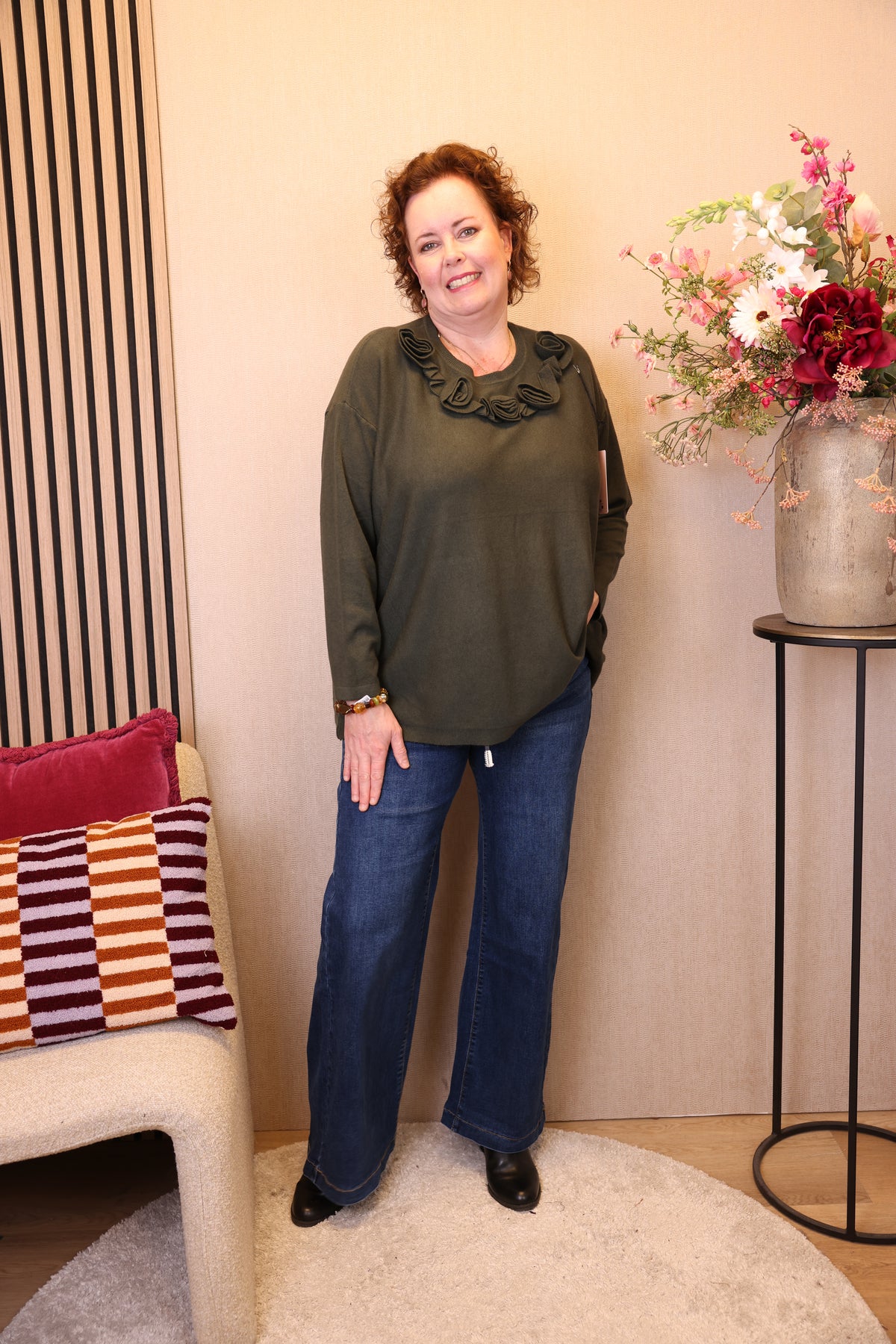 Dora | Bluse schwarz Langarm 52 bis 58