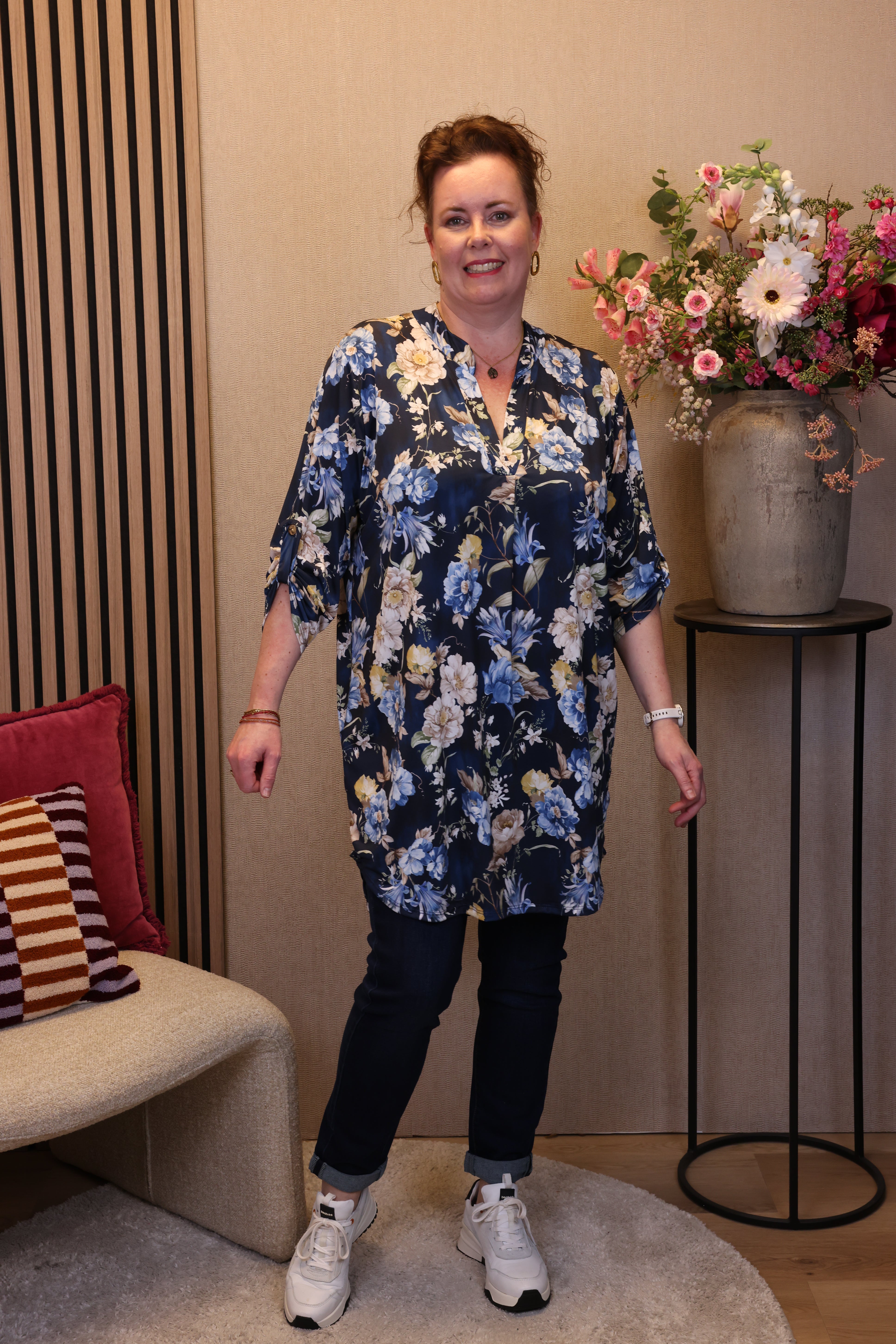 Dora | Bluse schwarz Langarm 52 bis 58