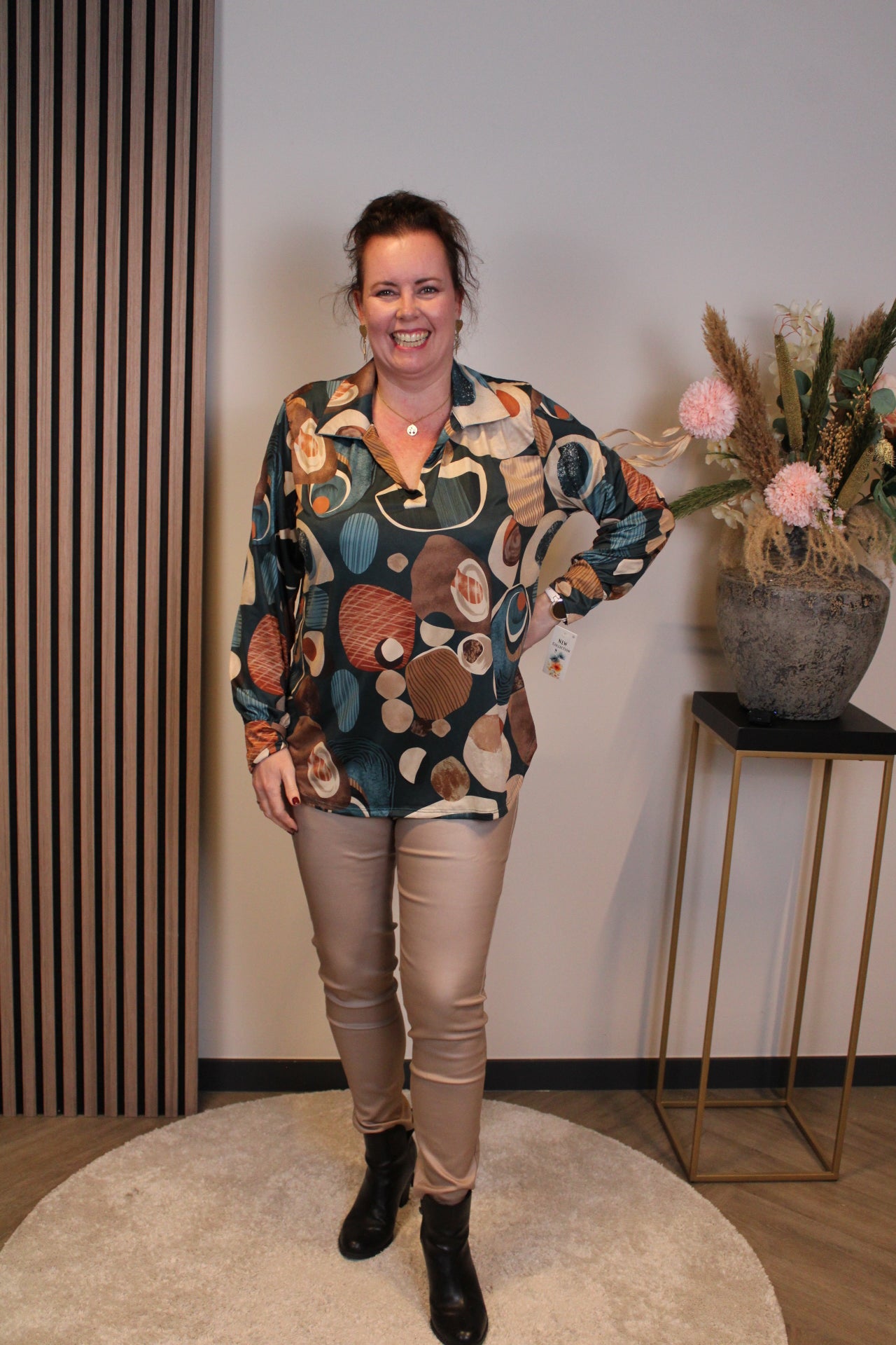 Verona | Bluse mit Kragen blau 48 bis 52