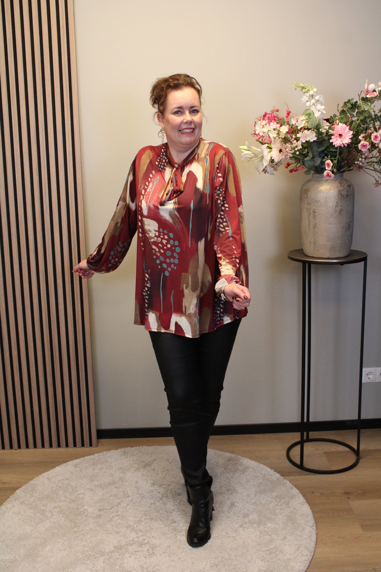 Miekje | Bluse braun Langarm 38 bis 48