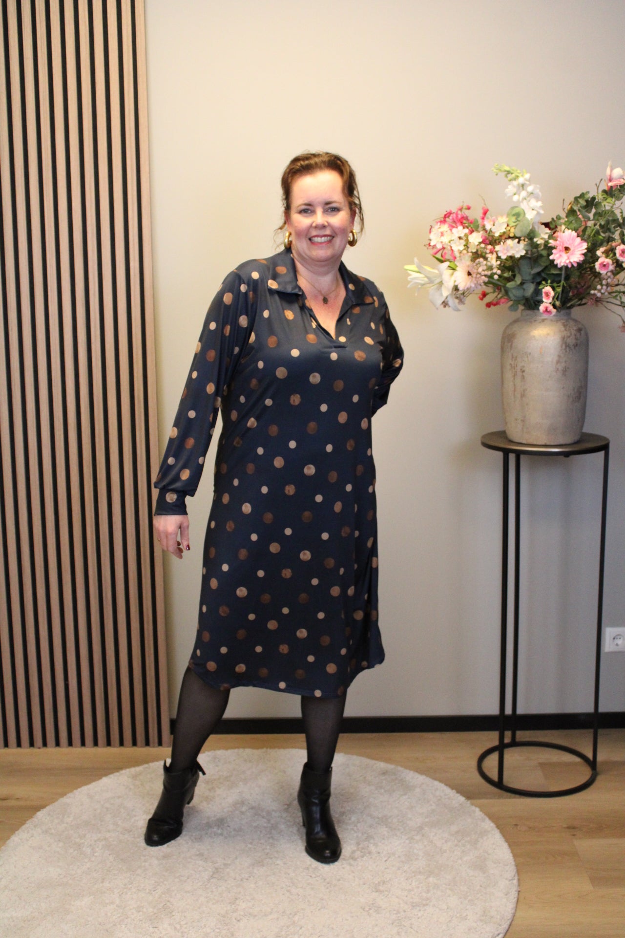 Christa | Grünes Kleid mit langen Ärmeln, Größe 38 bis 44