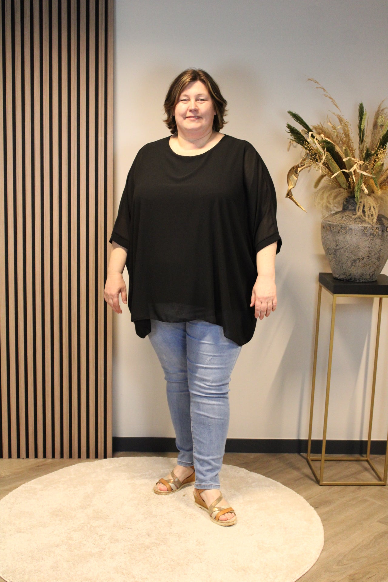 Lou | Blouse zwart 52 t/m 58