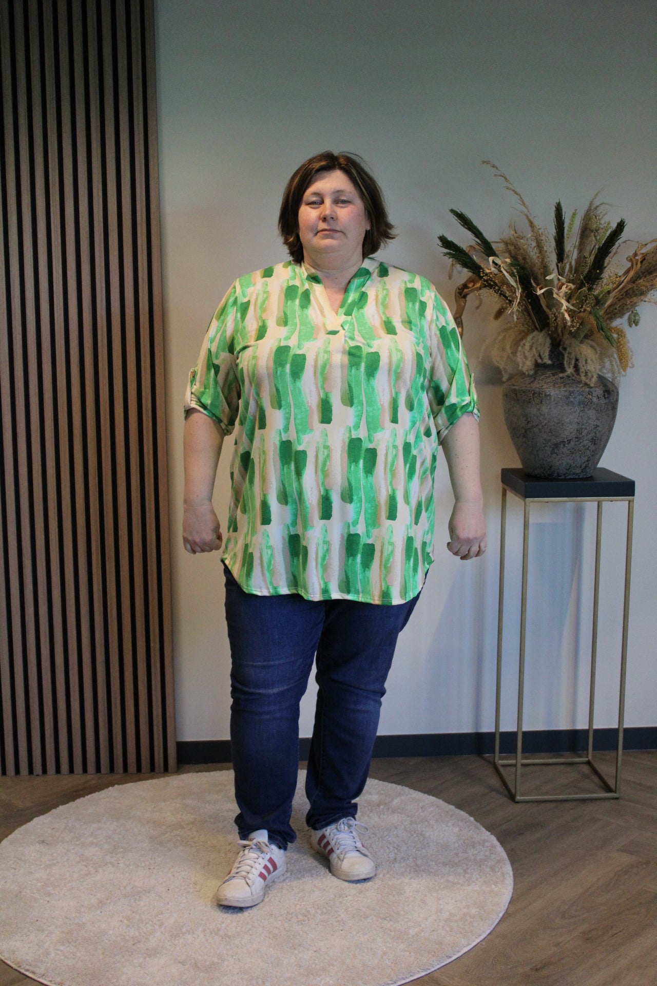 Dora | Bluse schwarz Langarm 52 bis 58