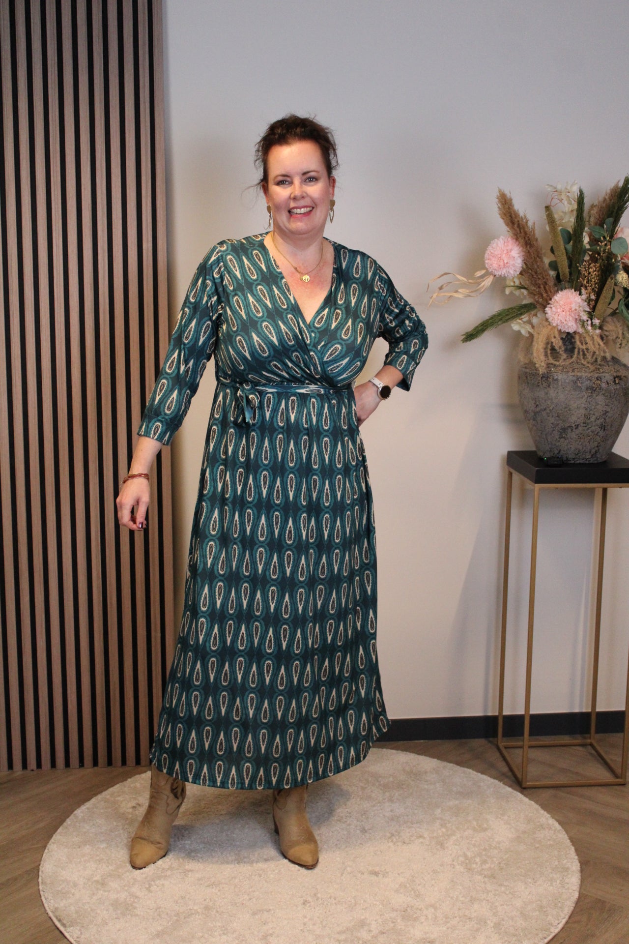 Britt | Blaues Langarmkleid 38 bis 44