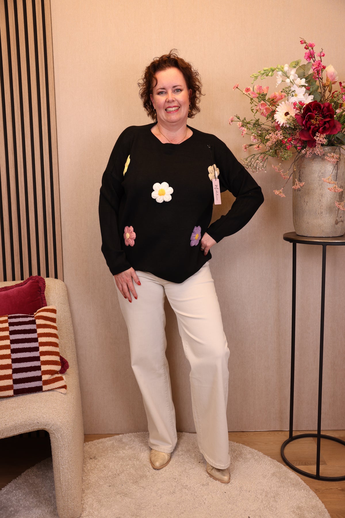 Dora | Bluse schwarz Langarm 52 bis 58