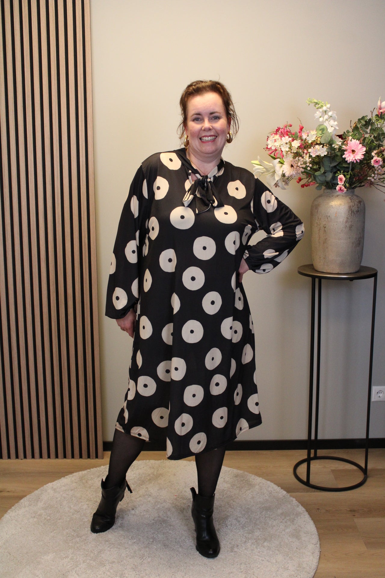 Marise | Blaues Langarmkleid 46 bis 50