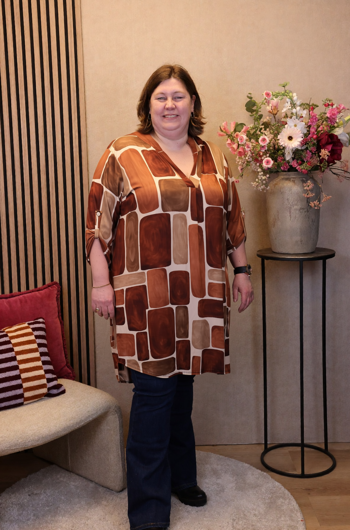 Dora | Bluse schwarz Langarm 52 bis 58