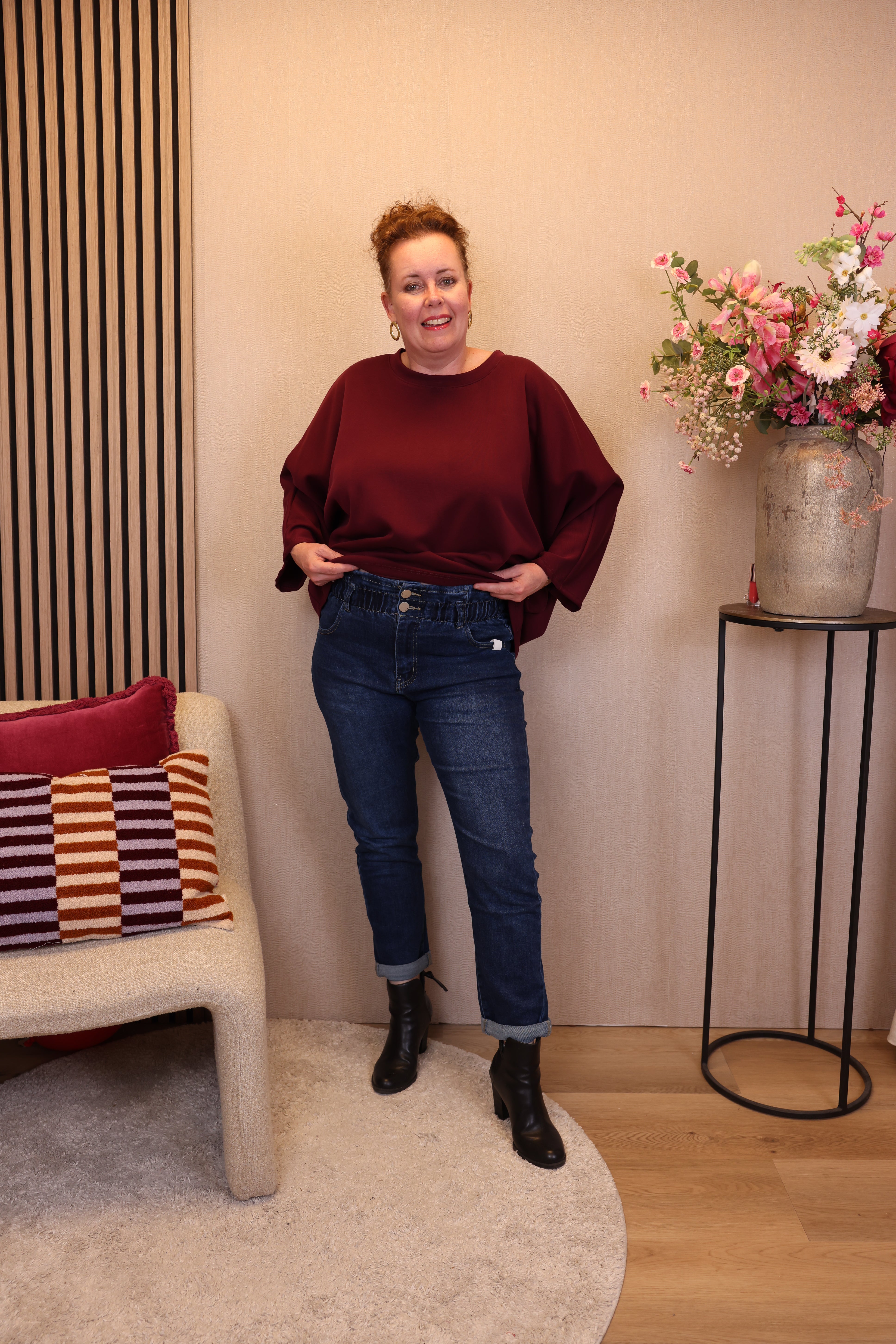 Dora | Bluse schwarz Langarm 52 bis 58