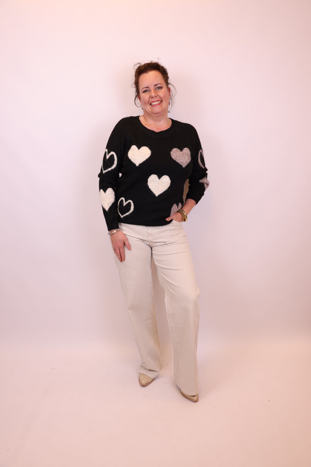 Dora | Bluse schwarz Langarm 52 bis 58