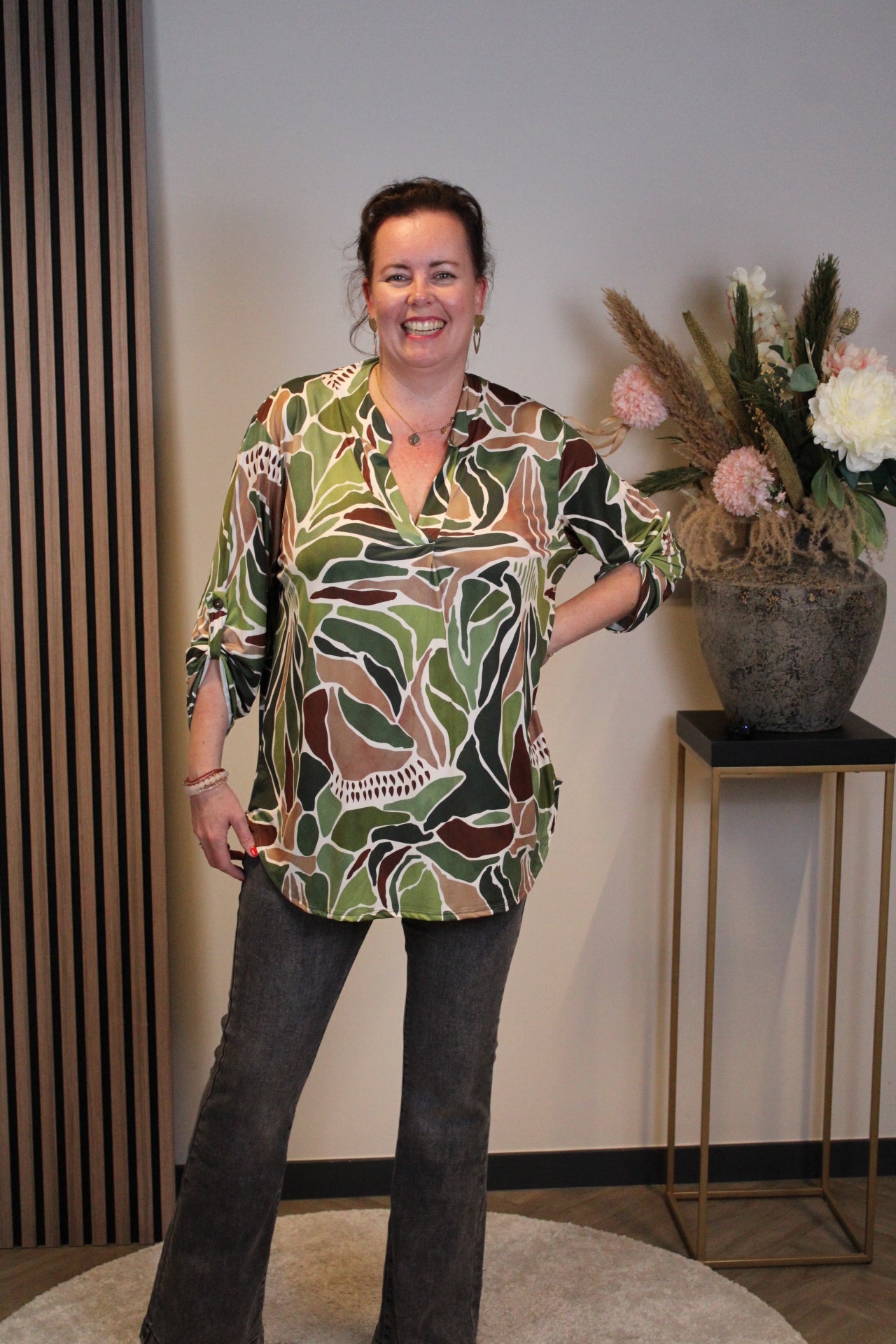 Dora | Bluse schwarz Langarm 52 bis 58