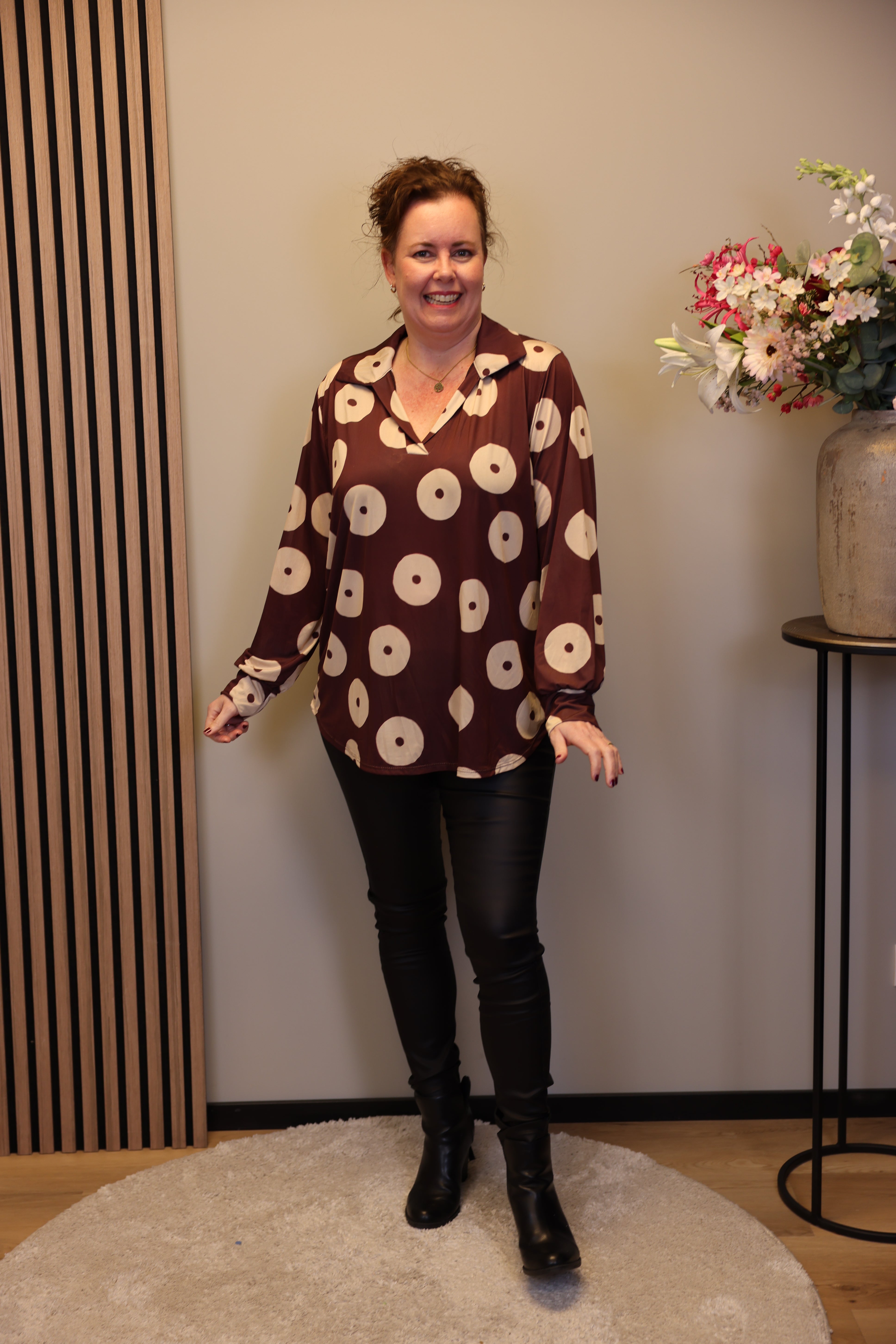 Dora | Bluse schwarz Langarm 52 bis 58
