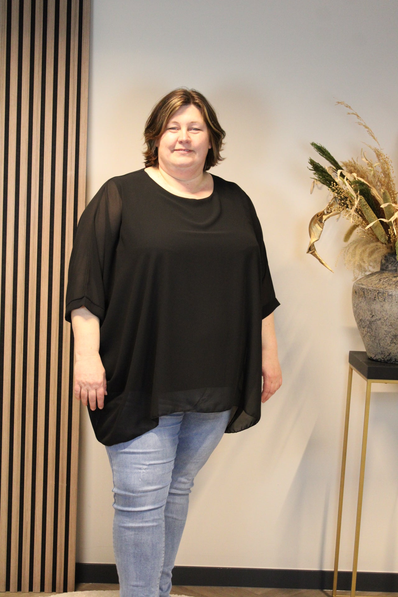 Lou | Blouse zwart 52 t/m 58