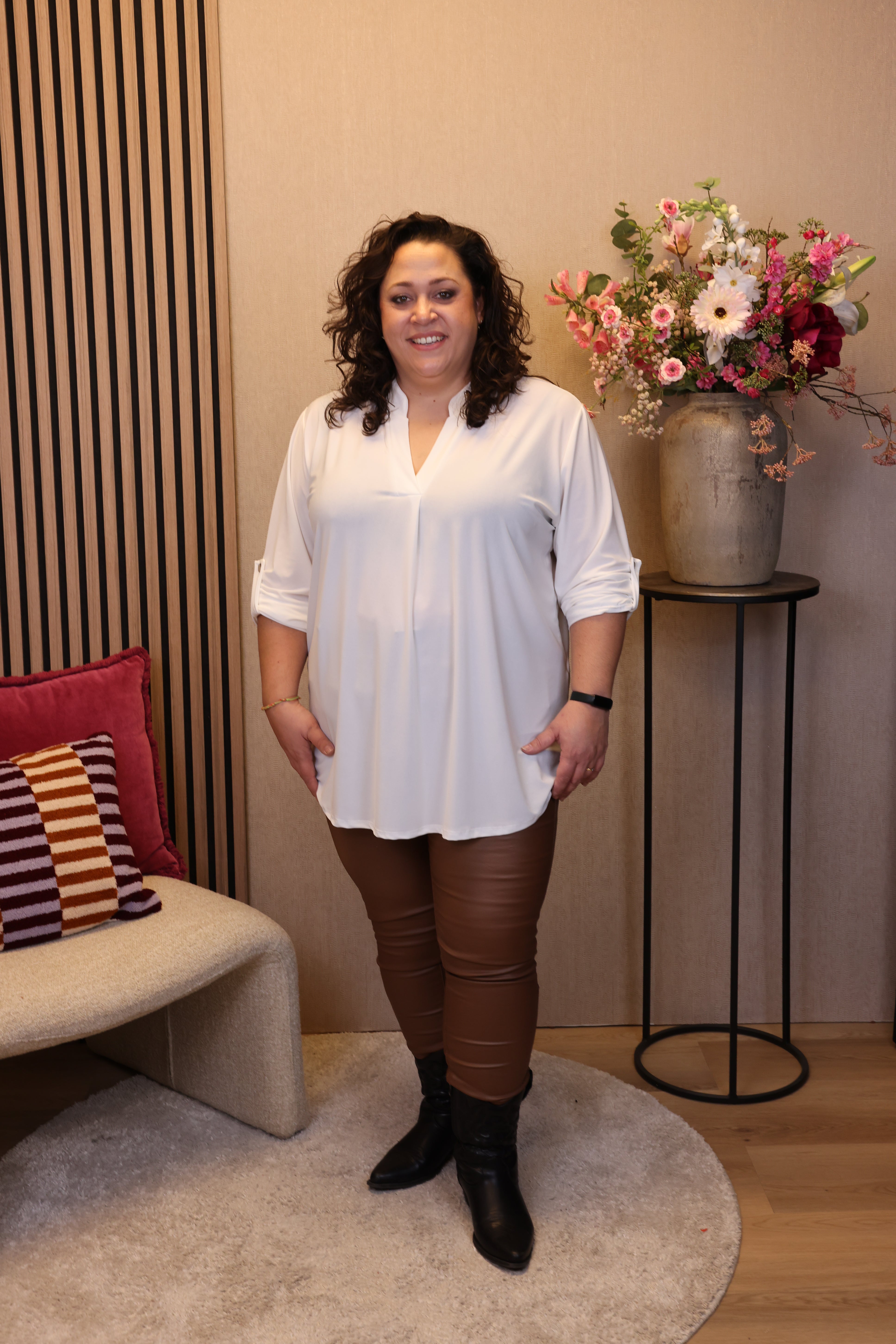 Dora | Bluse schwarz Langarm 52 bis 58