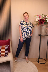 Dora | Bluse schwarz Langarm 52 bis 58