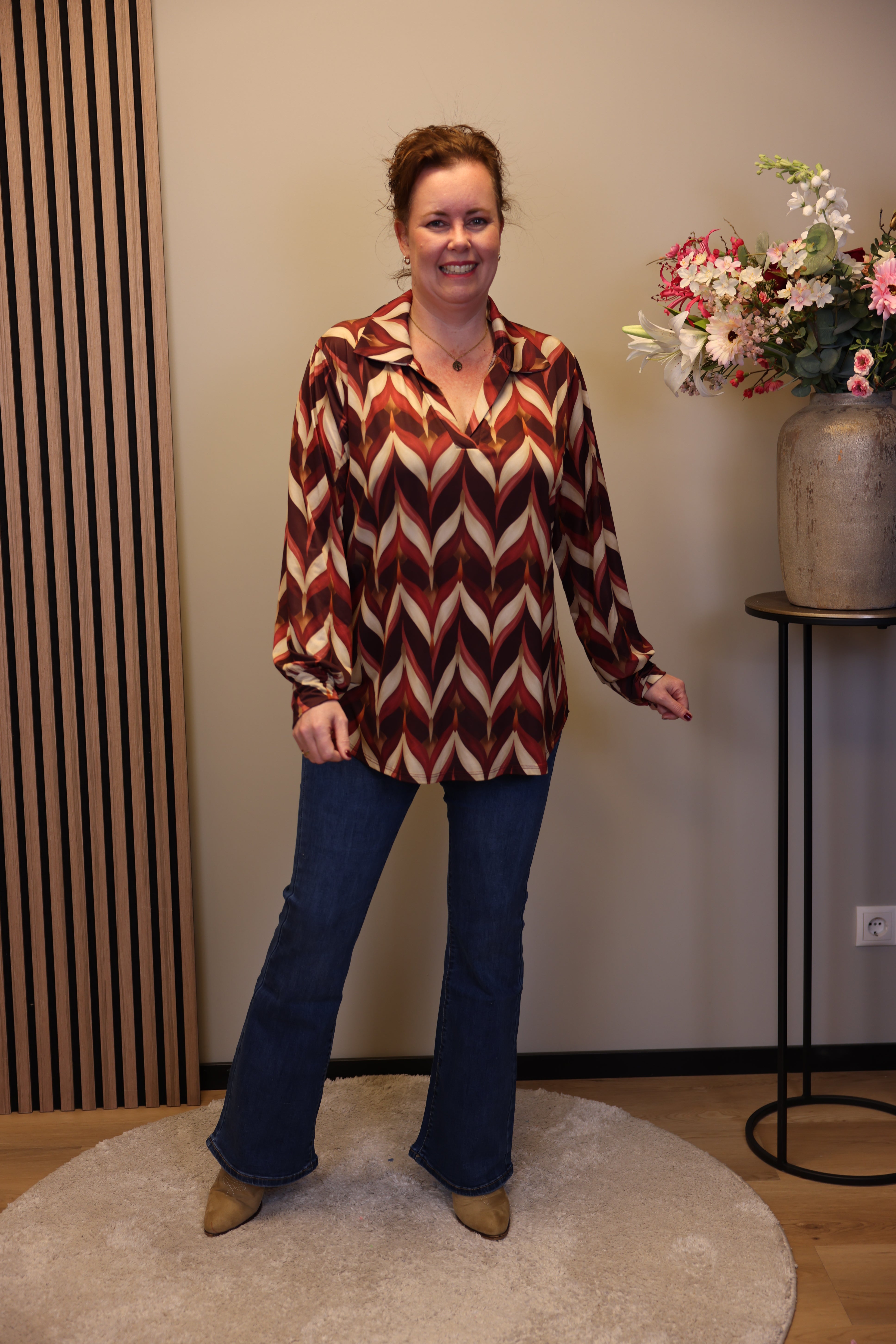 Dora | Bluse schwarz Langarm 52 bis 58