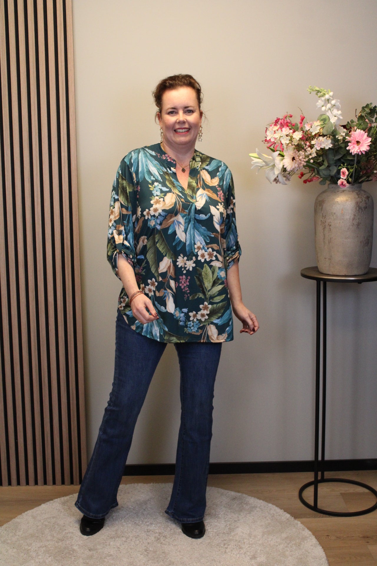 Dora | Bluse schwarz Langarm 52 bis 58