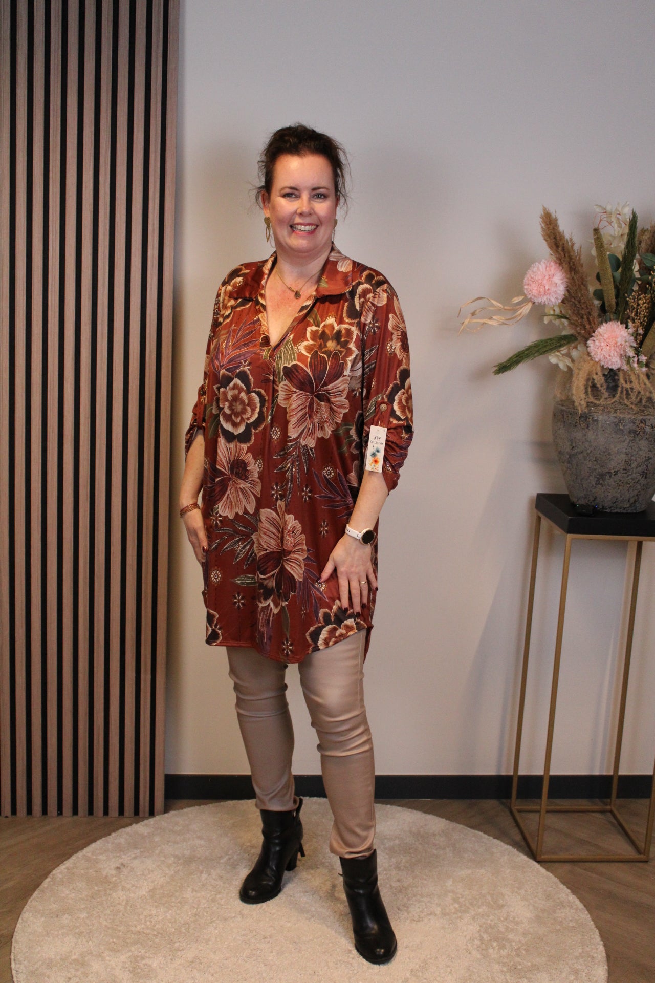 Els | Tuniek roest met kraagje 48 t/m 52