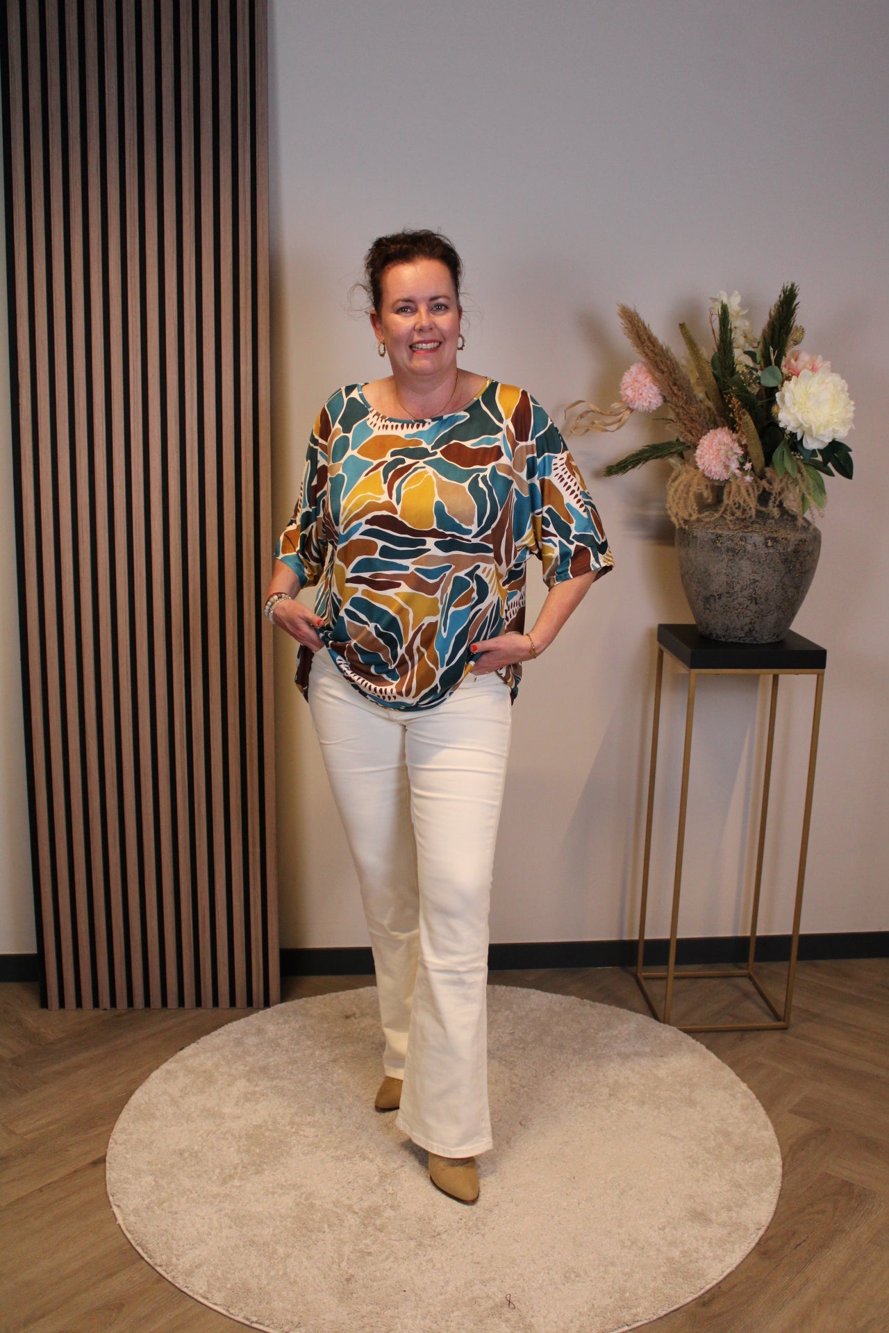 Anja beige | Flared Jeans