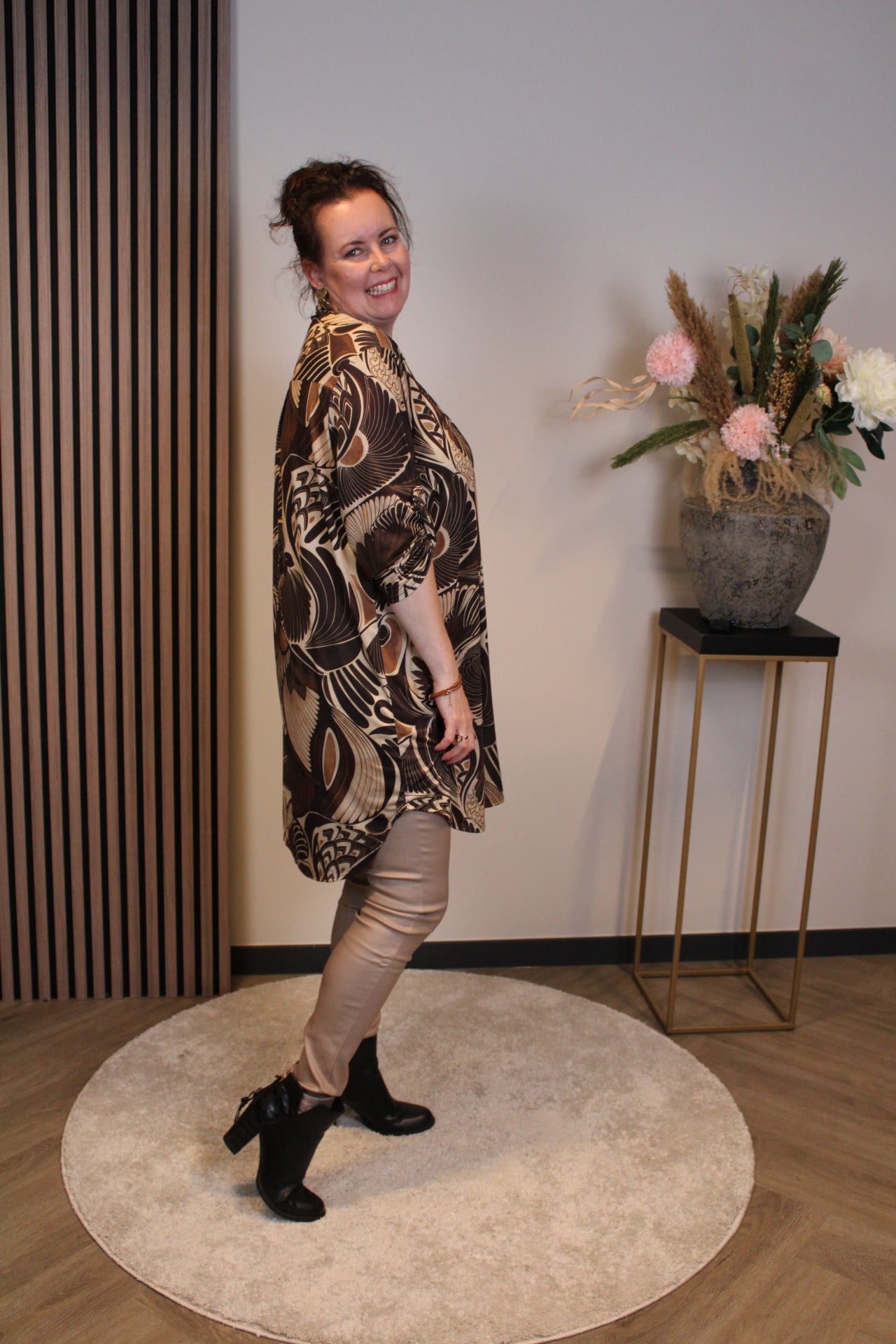 Lana | Blaue Bluse mit Kragen 38 bis 48