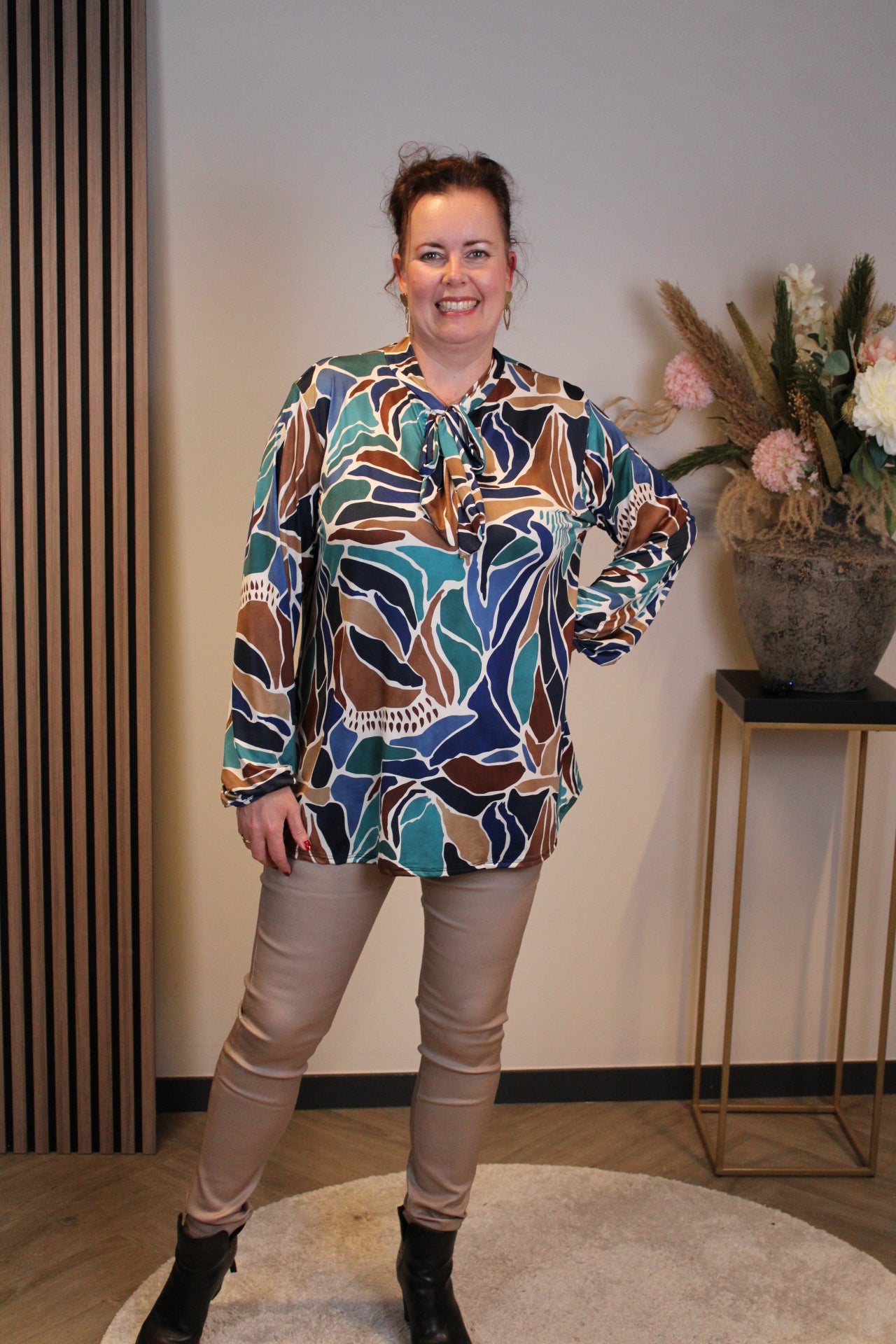 Miekje | Bluse braun Langarm 38 bis 48