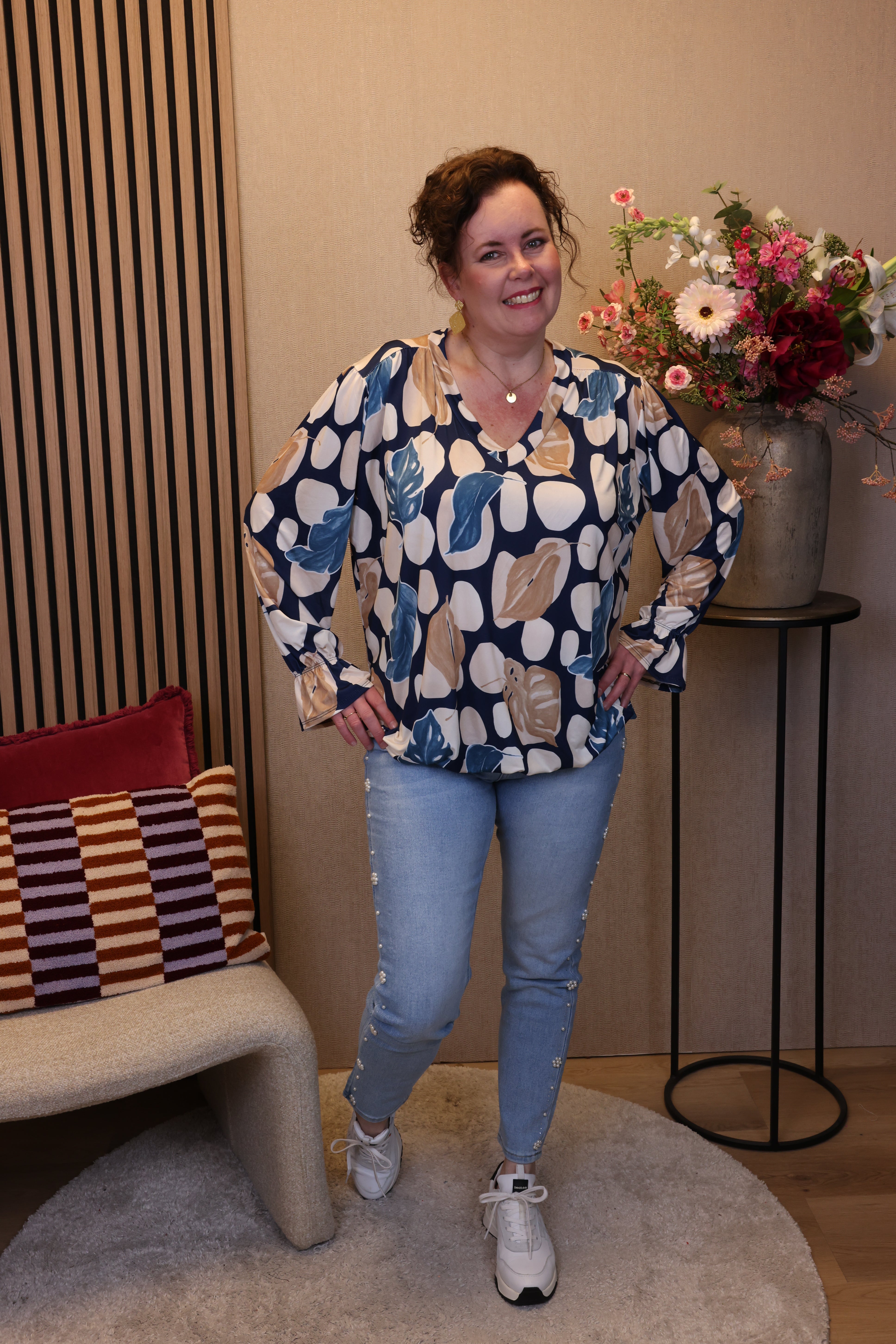 Dora | Bluse schwarz Langarm 52 bis 58