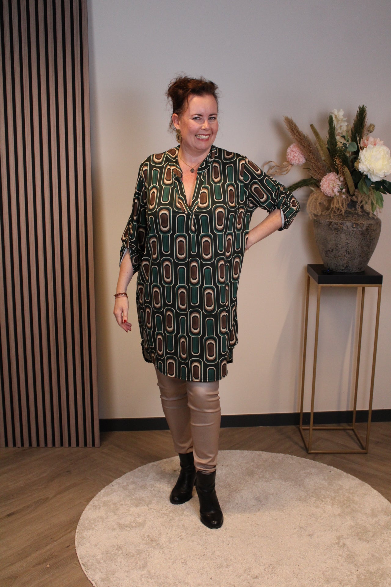 Lana | Blaue Bluse mit Kragen 38 bis 48
