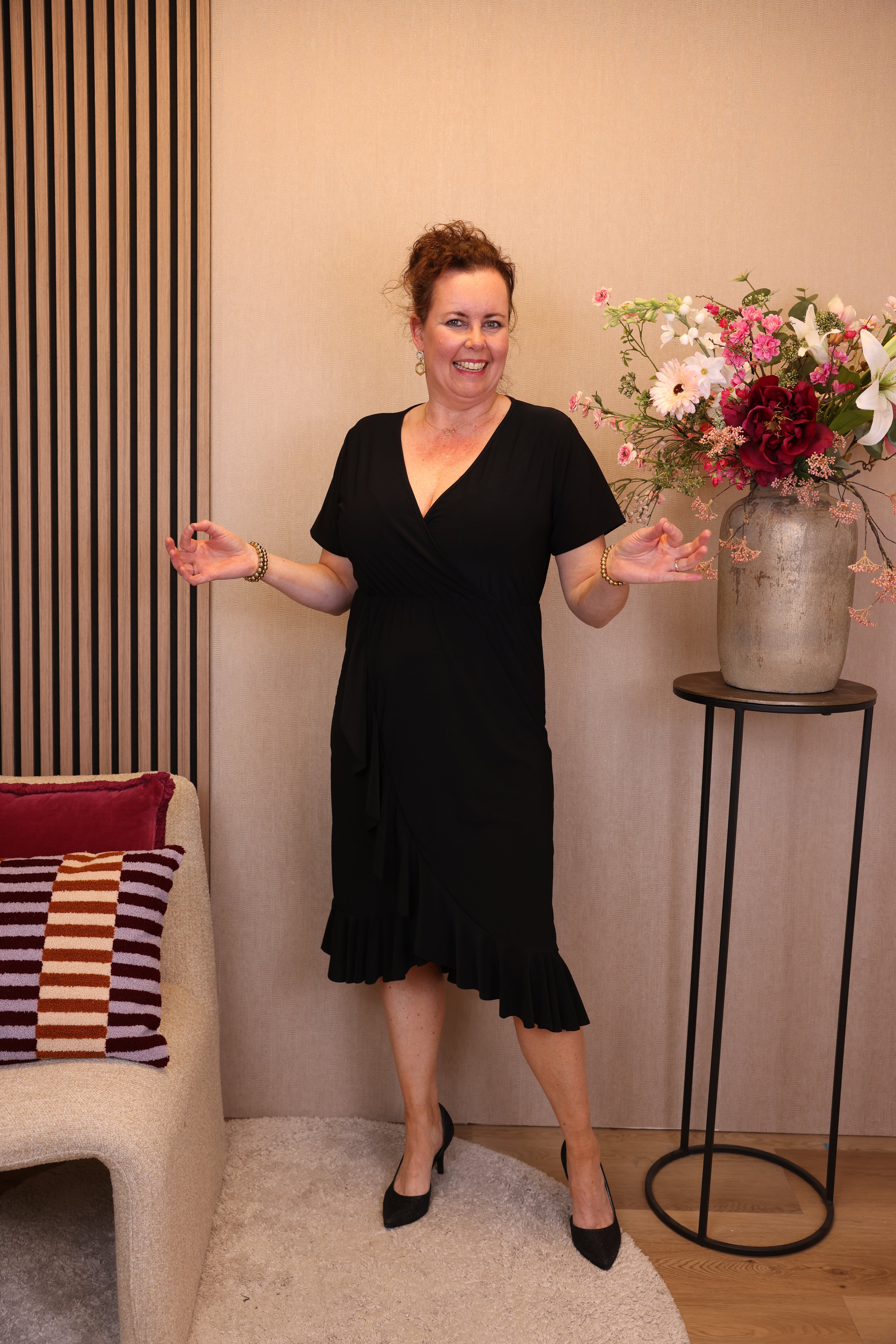 Dora | Bluse schwarz Langarm 52 bis 58