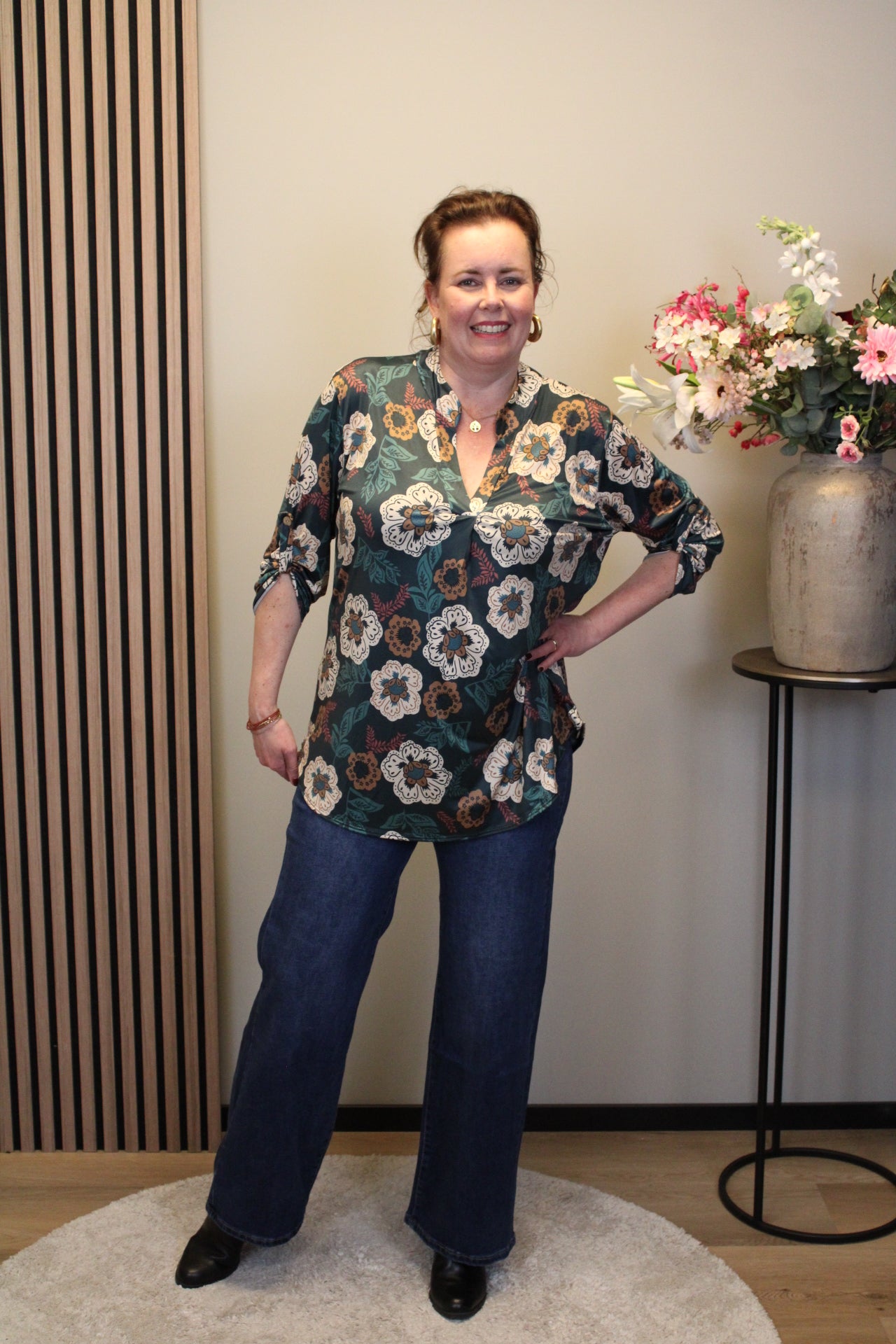 Dora | Bluse schwarz Langarm 38 bis 48