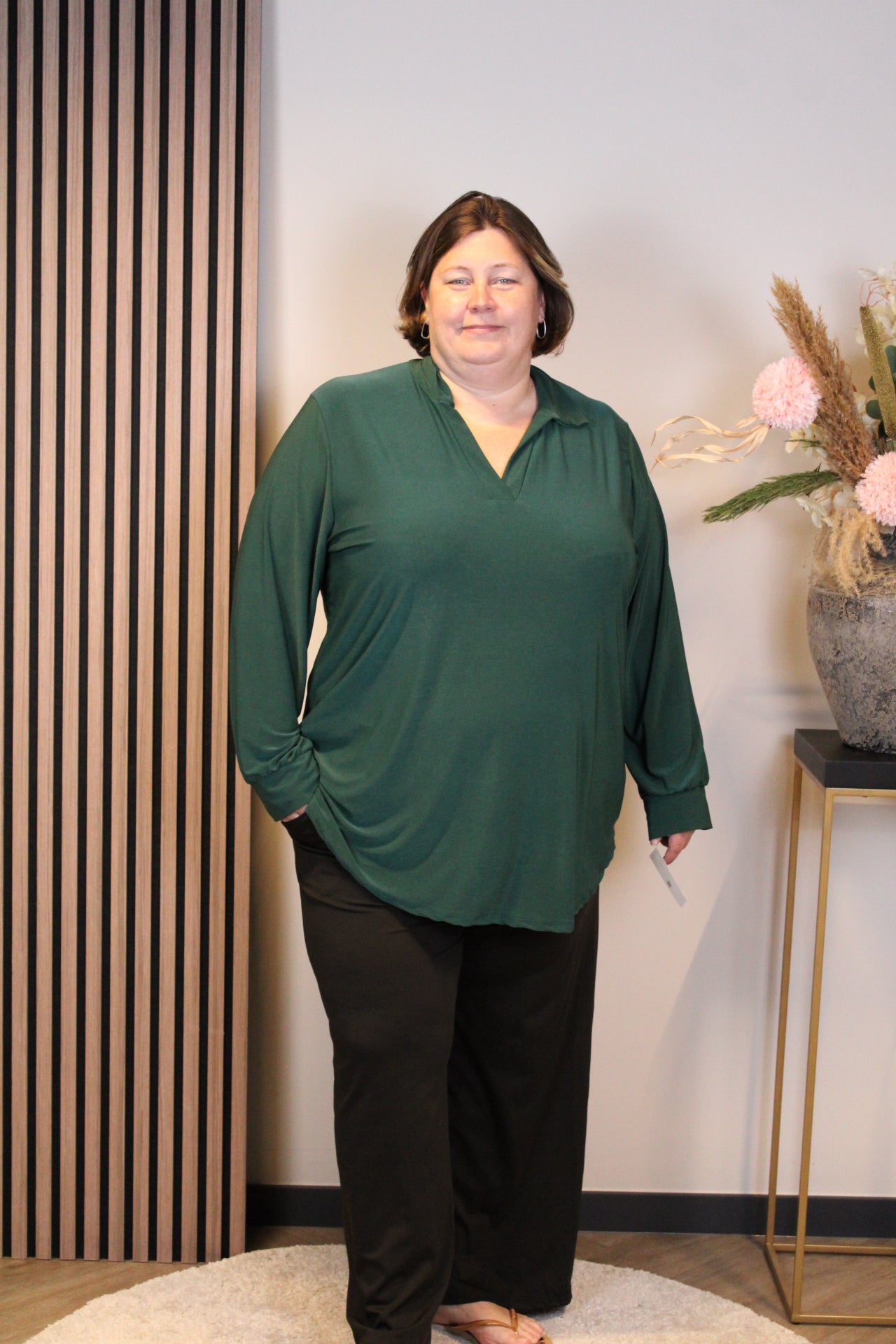 Dora | Bluse schwarz Langarm 52 bis 58
