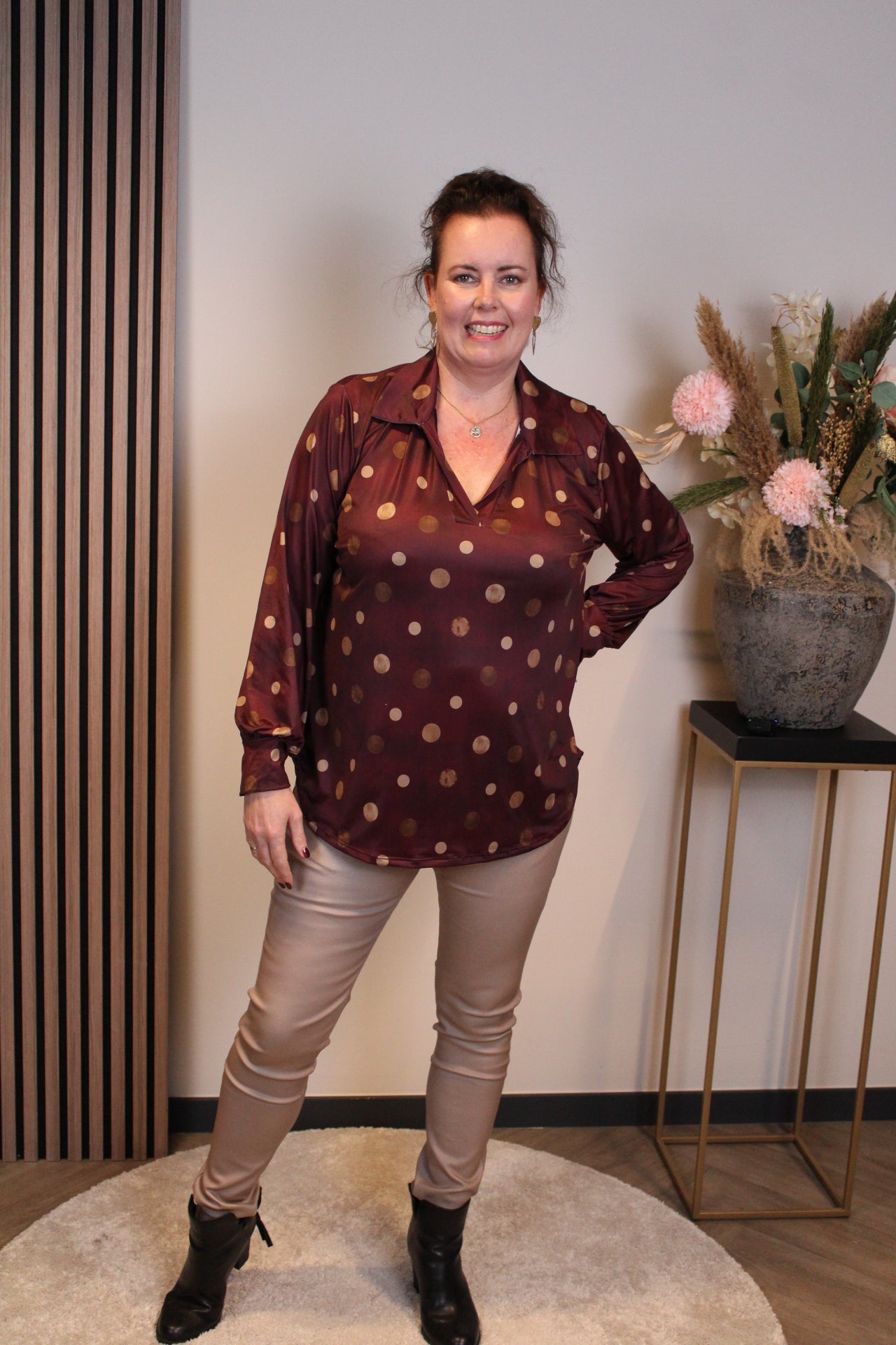 Verona | Bluse mit Kragen blau 48 bis 52