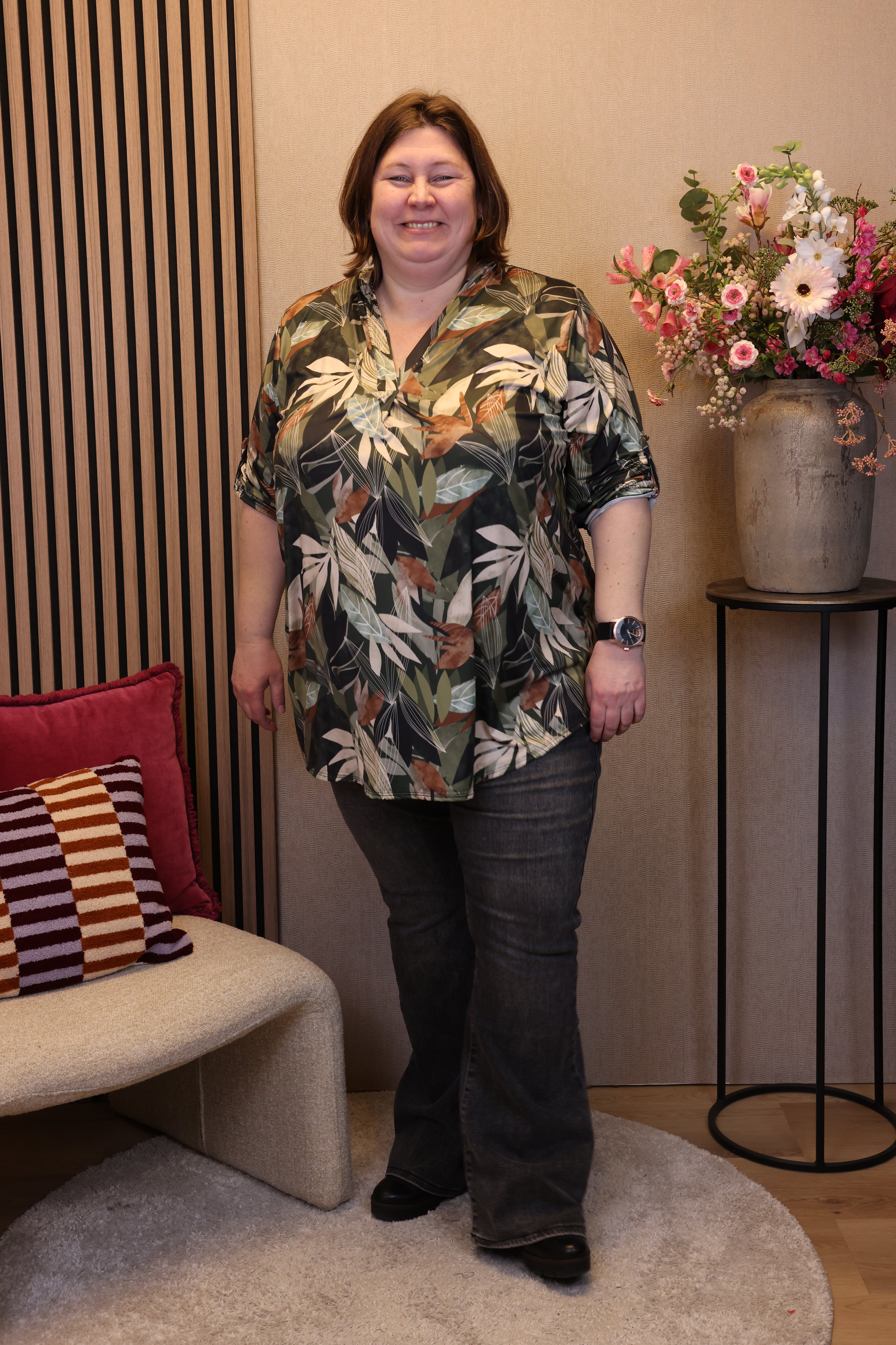 Dora | Bluse schwarz Langarm 52 bis 58