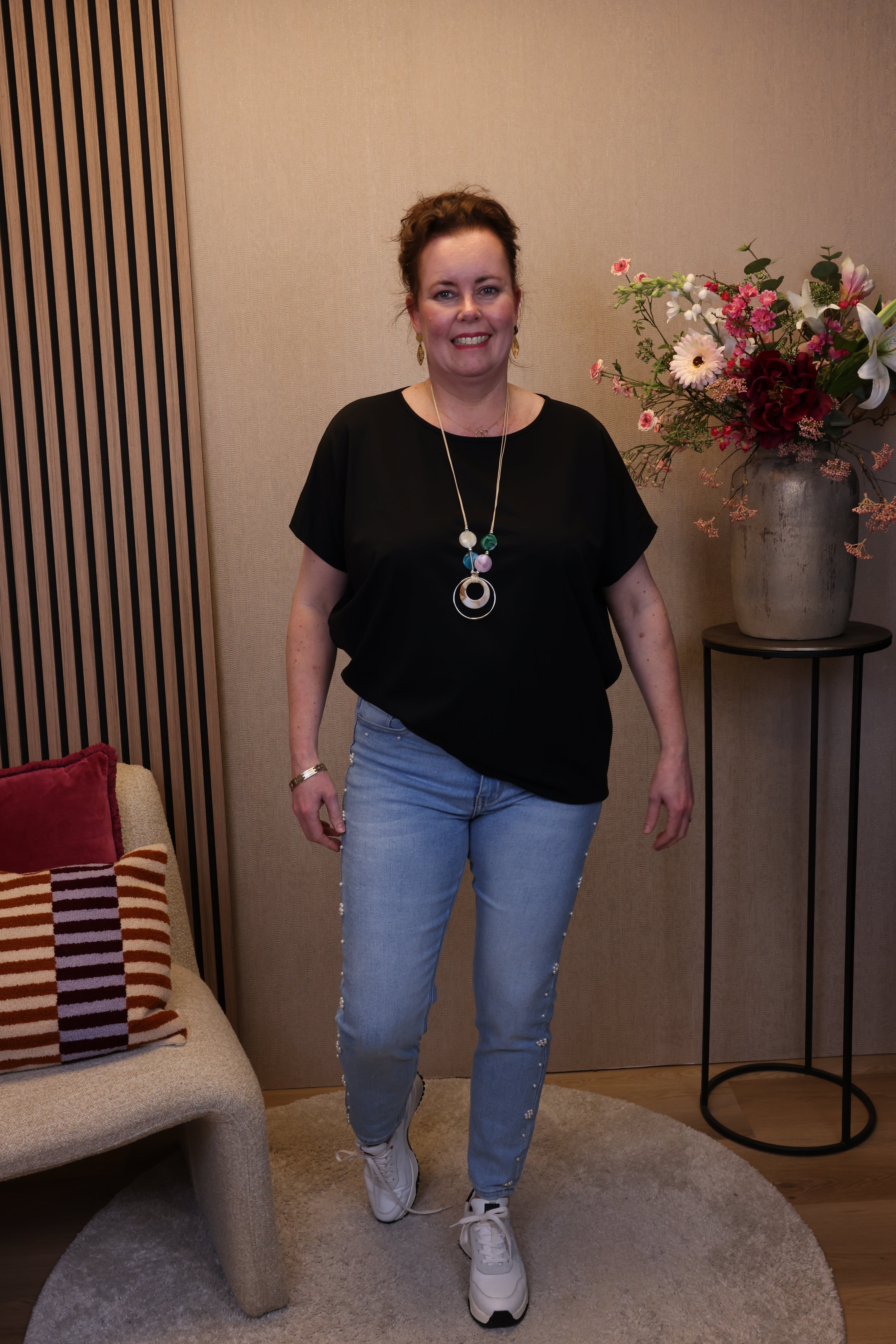 Dora | Bluse schwarz Langarm 52 bis 58