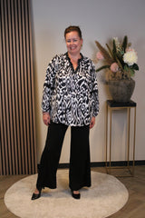 Dora | Bluse schwarz Langarm 52 bis 58