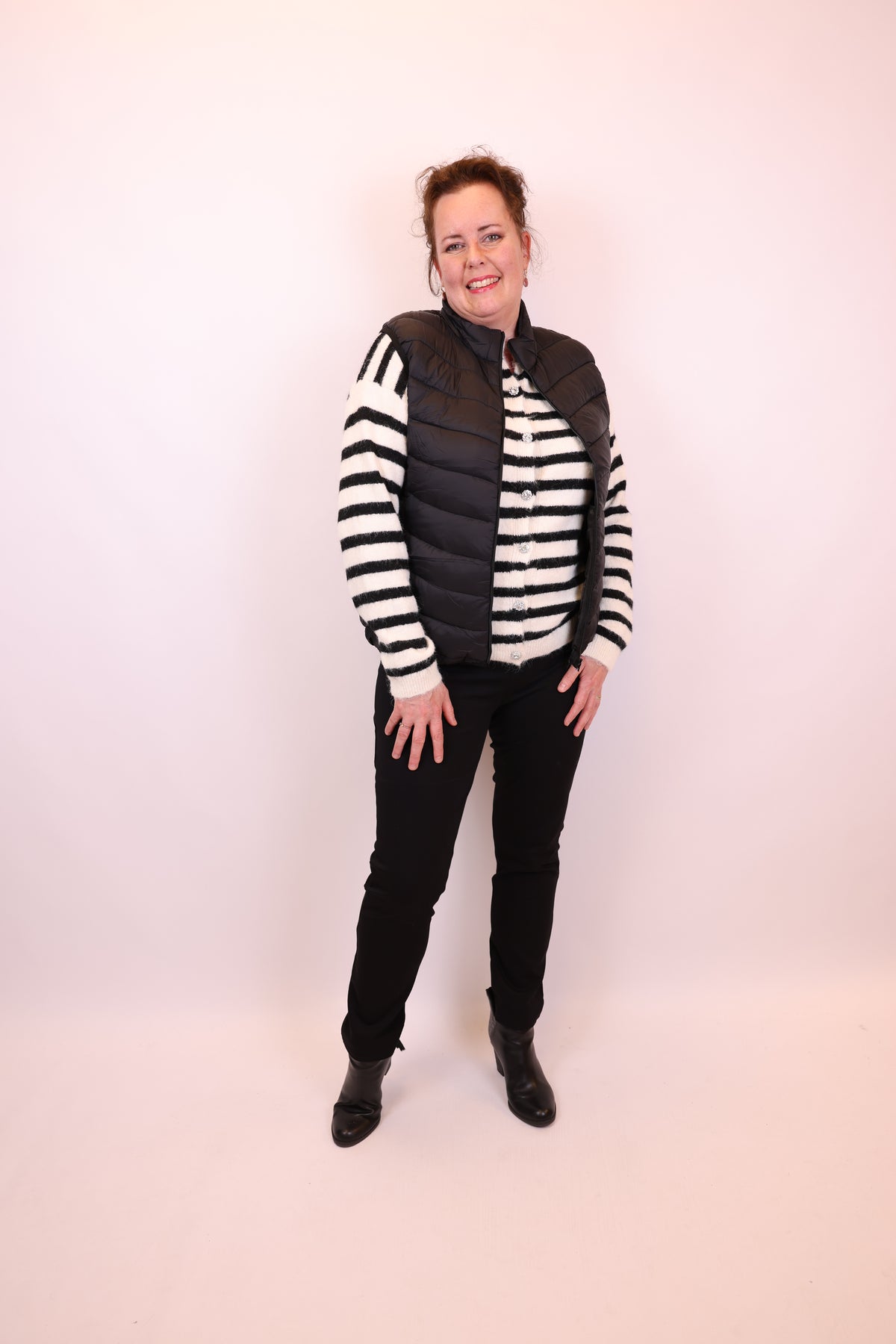 Dora | Bluse schwarz Langarm 52 bis 58