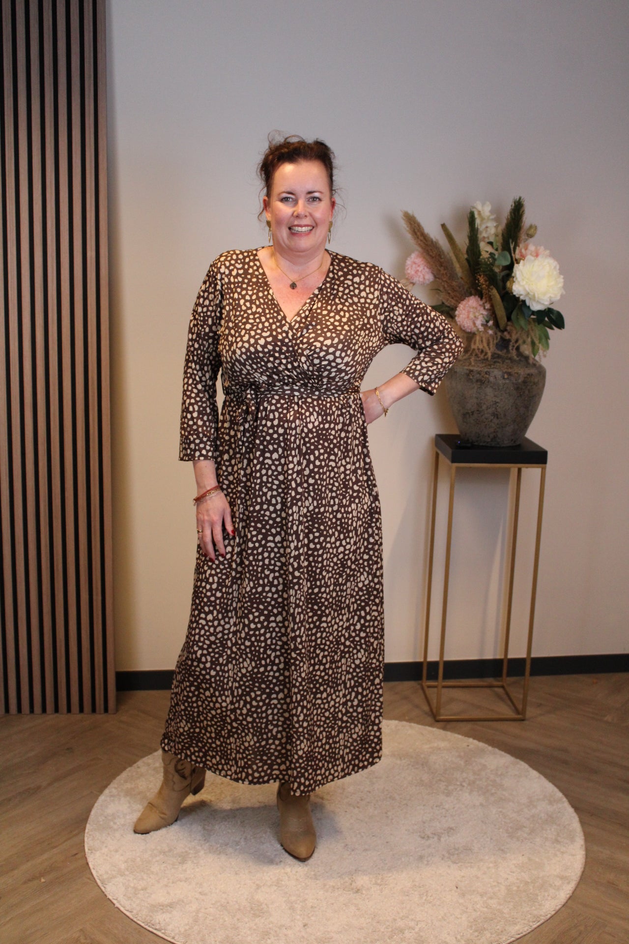 Britt | Blaues Langarmkleid 38 bis 44