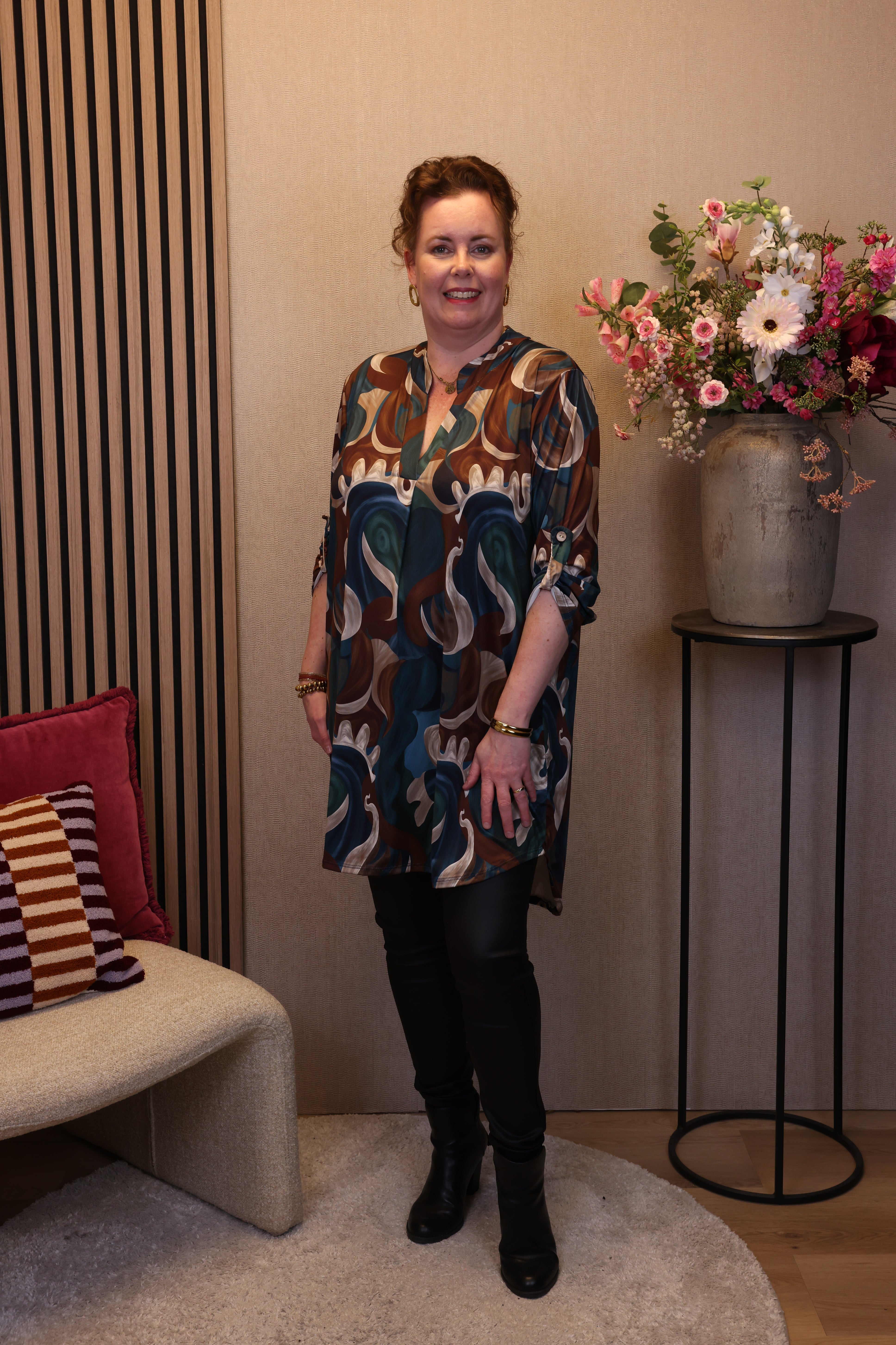 Dora | Bluse schwarz Langarm 52 bis 58