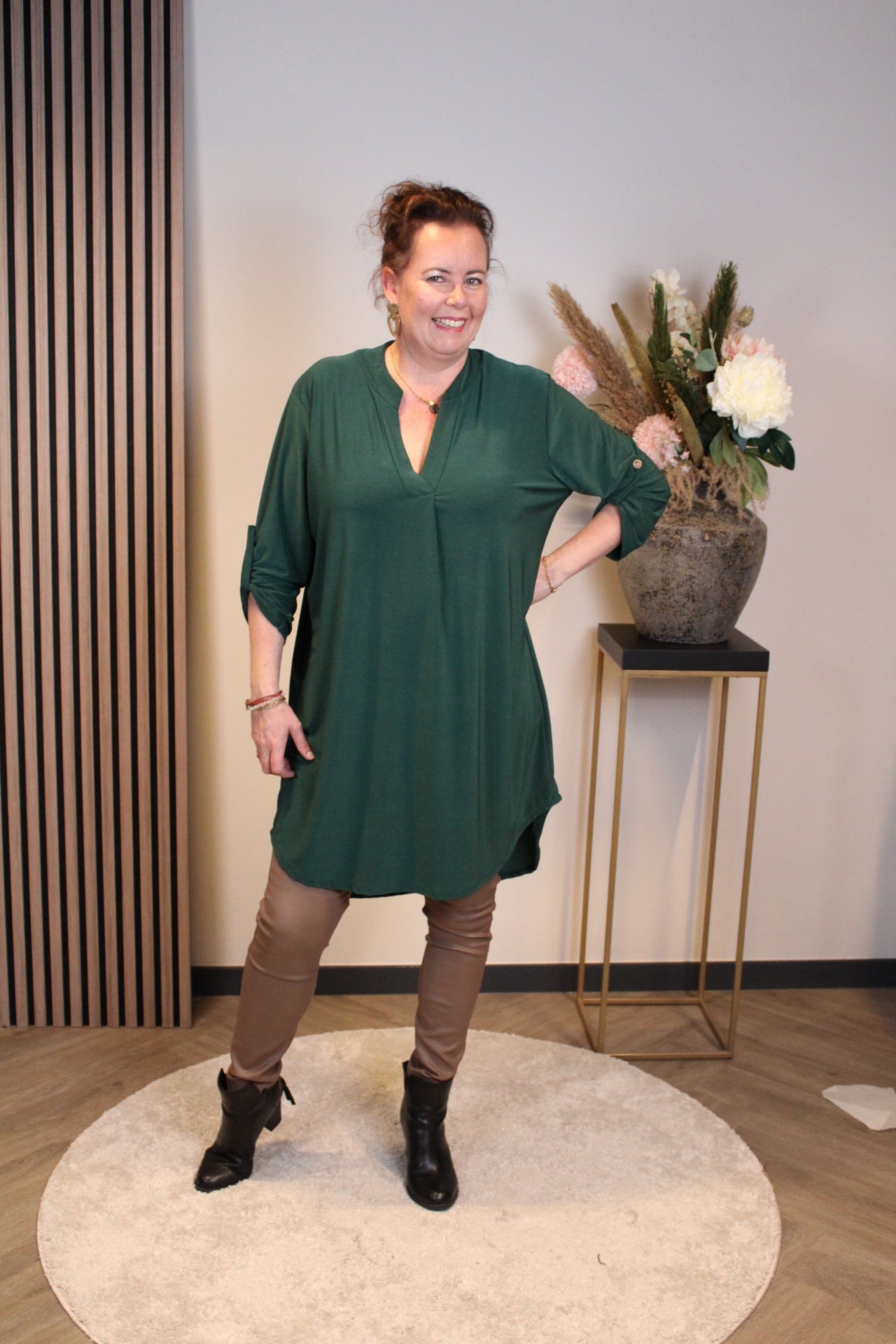 Dora | Bluse schwarz Langarm 52 bis 58