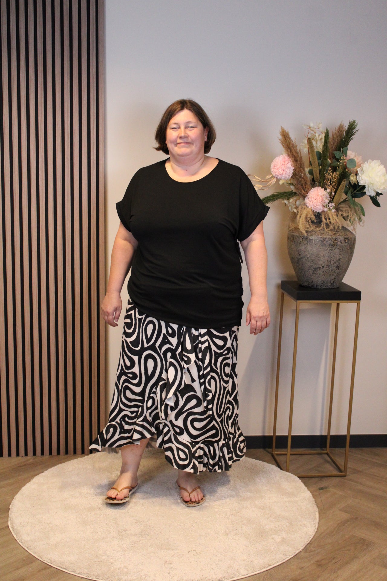 Dora | Bluse schwarz Langarm 52 bis 58