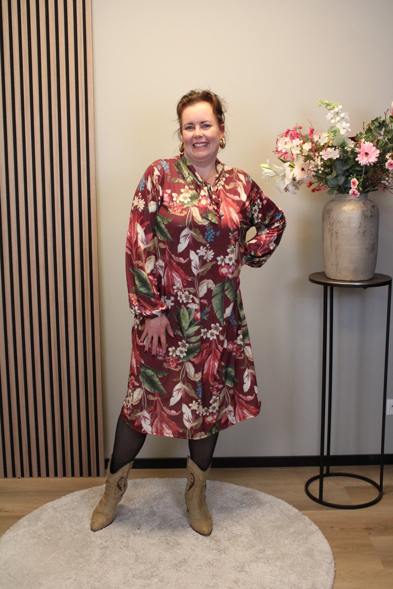 Marise | Blaues Langarmkleid 46 bis 50