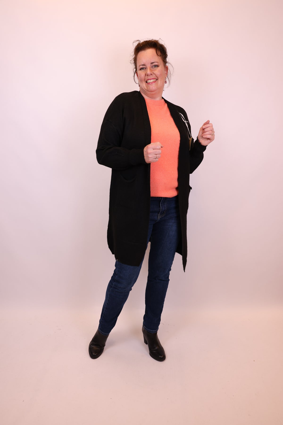 Dora | Bluse schwarz Langarm 52 bis 58