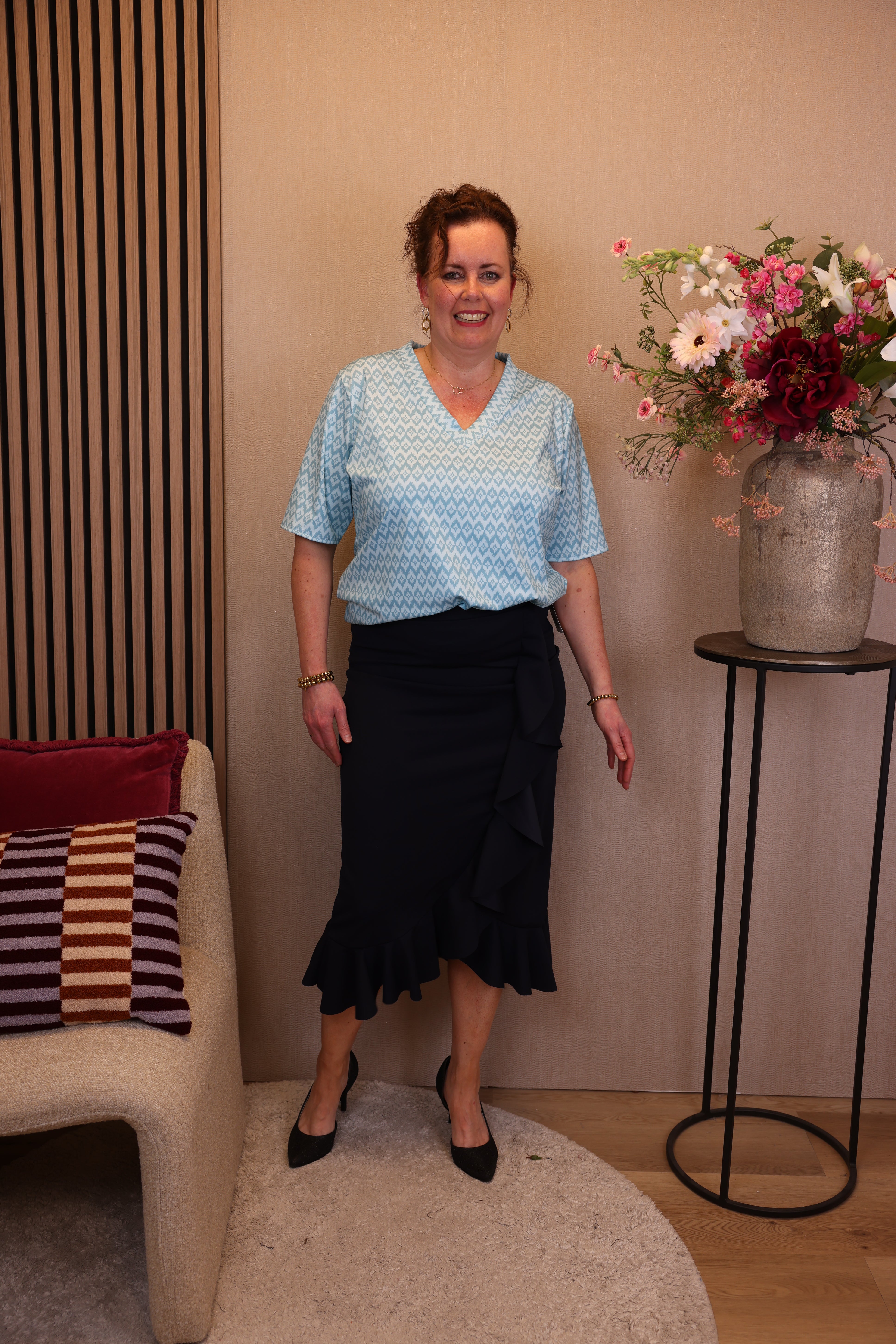 Dora | Bluse schwarz Langarm 52 bis 58