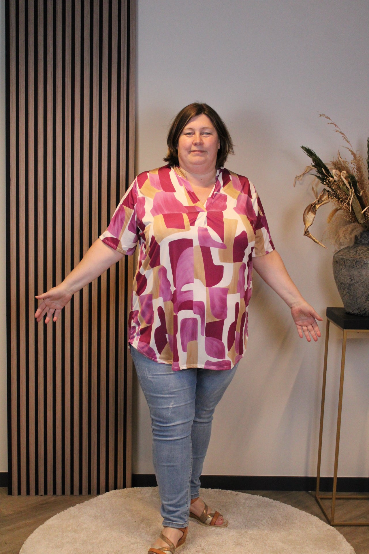 Dora | Bluse schwarz Langarm 52 bis 58