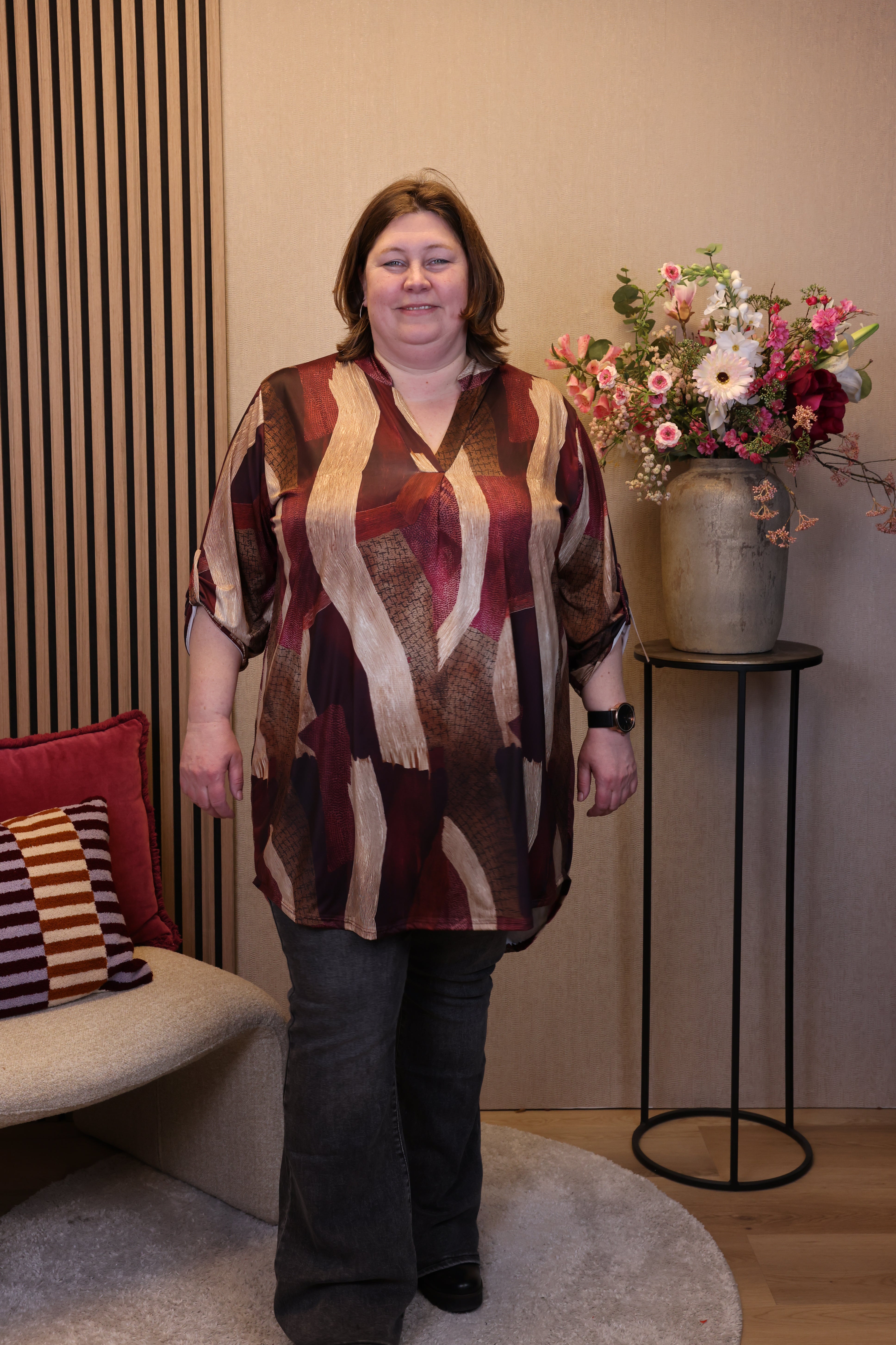 Dora | Bluse schwarz Langarm 52 bis 58